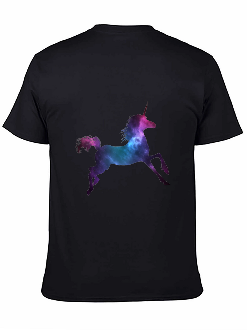 Unicorn Galaxy Print Black T-Shirt