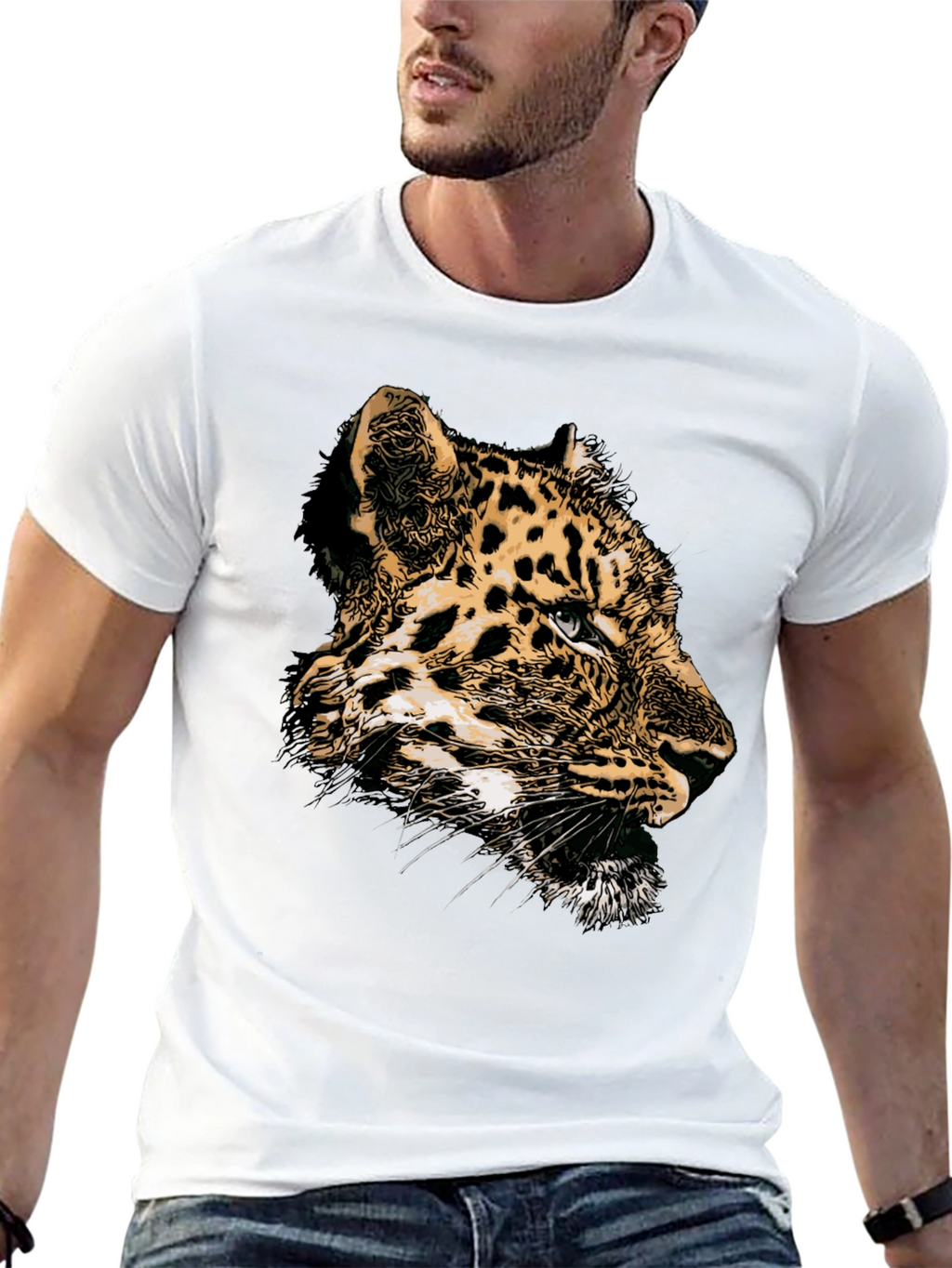 Leopard Graphic T-Shirt - Black