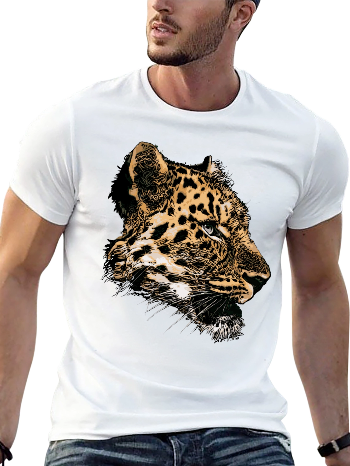 Leopard Graphic T-Shirt - Black
