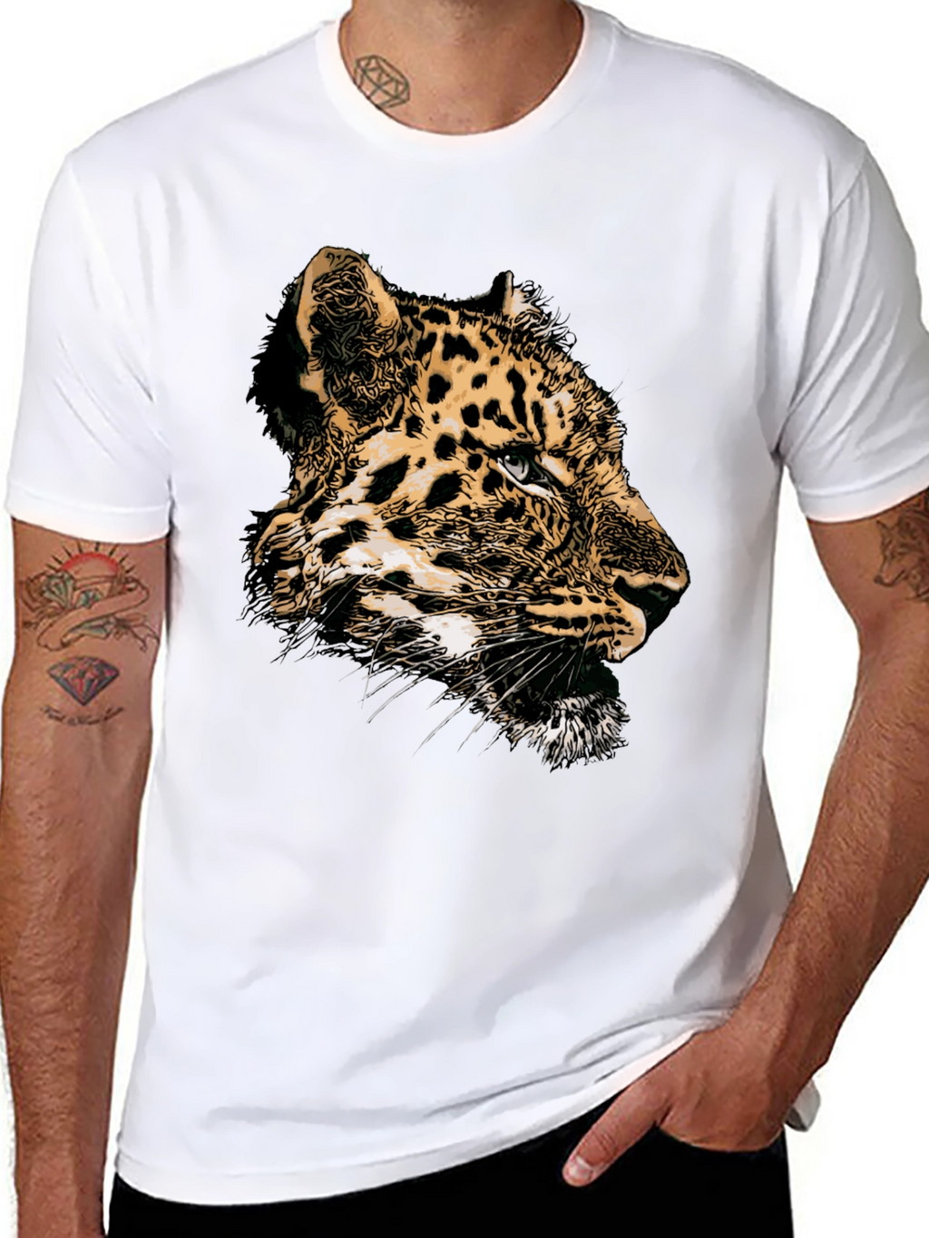 Leopard Graphic T-Shirt - Black