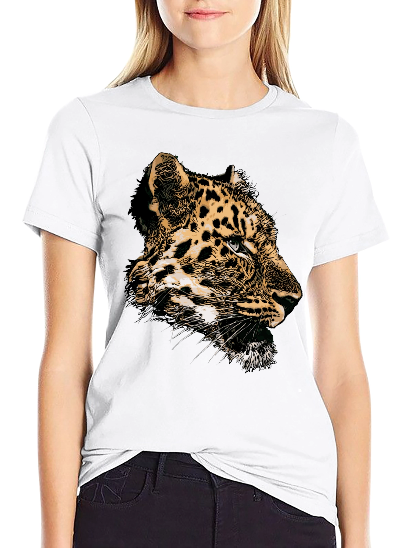 Leopard Graphic T-Shirt - Black