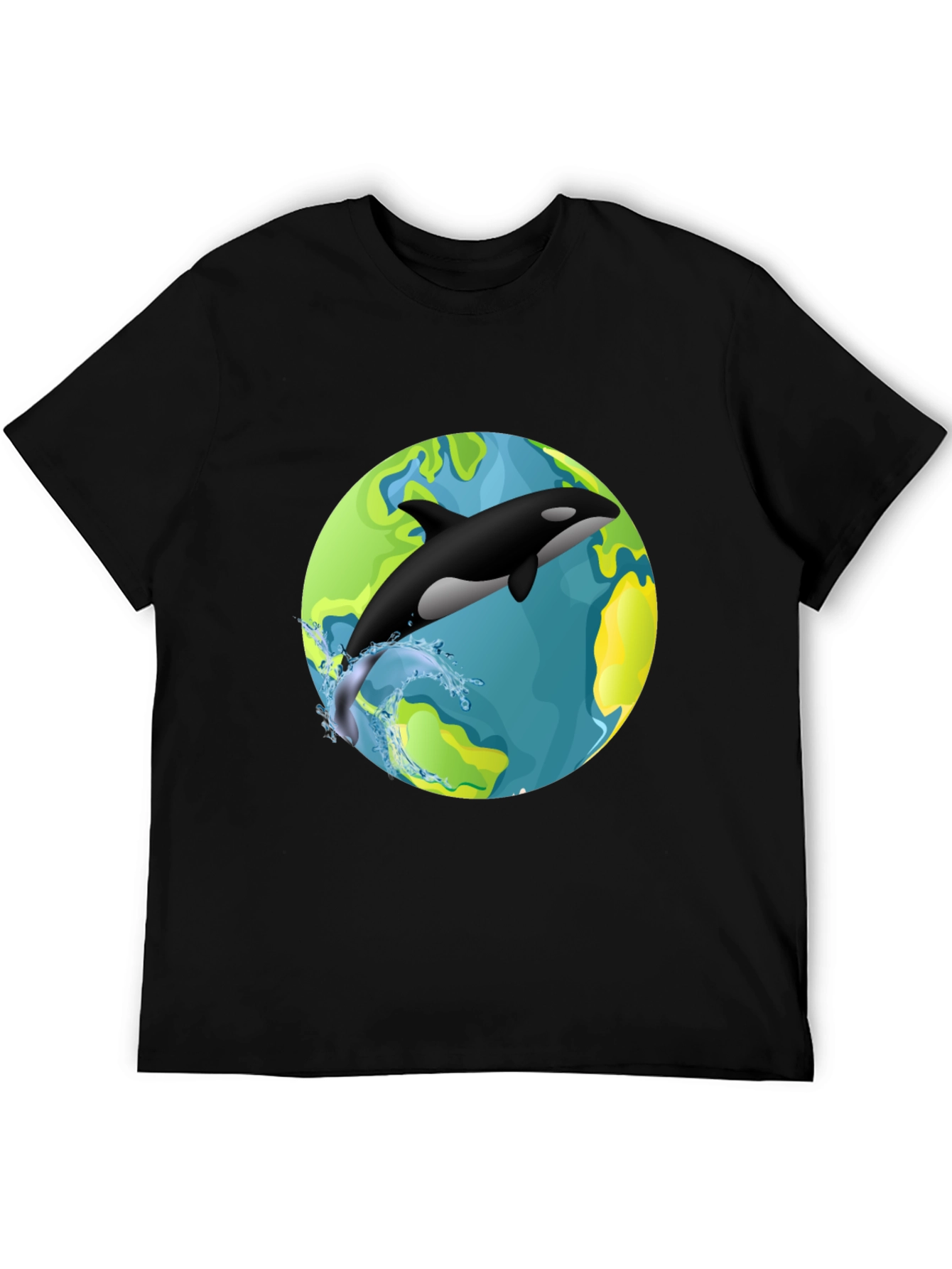Orca Planet Graphic Tee - Black Comfort Fit T-Shirt