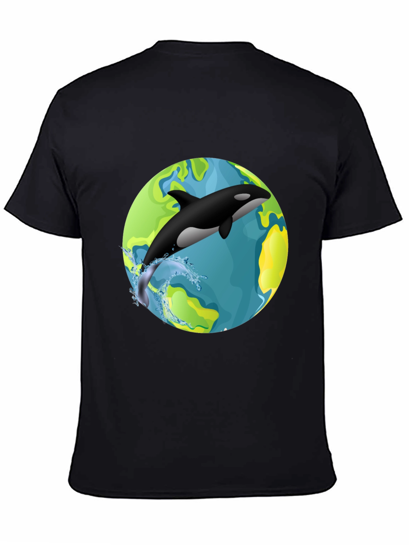 Orca Planet Graphic Tee - Black Comfort Fit T-Shirt