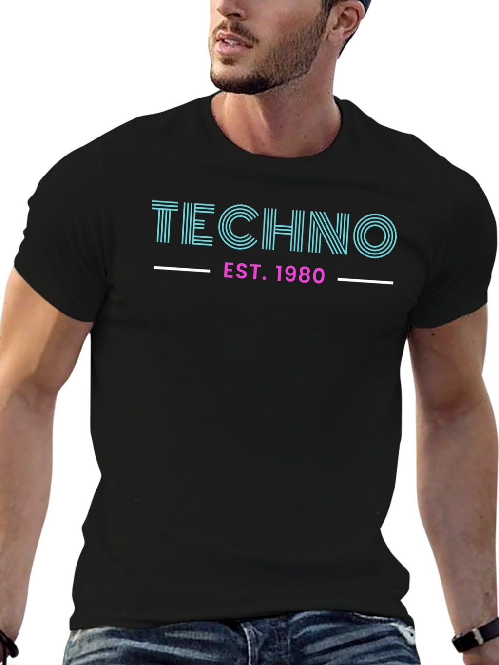 Techno EST. 1980 Graphic Tee - Retro Style