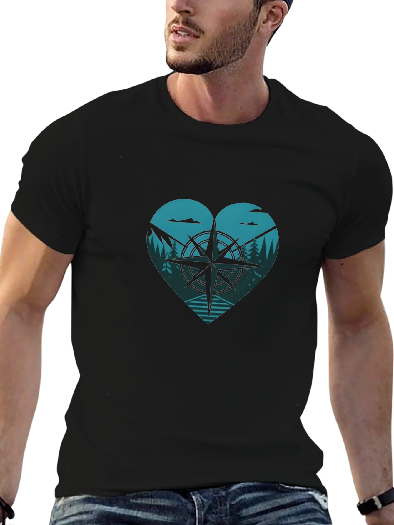 Compass Heart T-Shirt - Adventure Awaits!