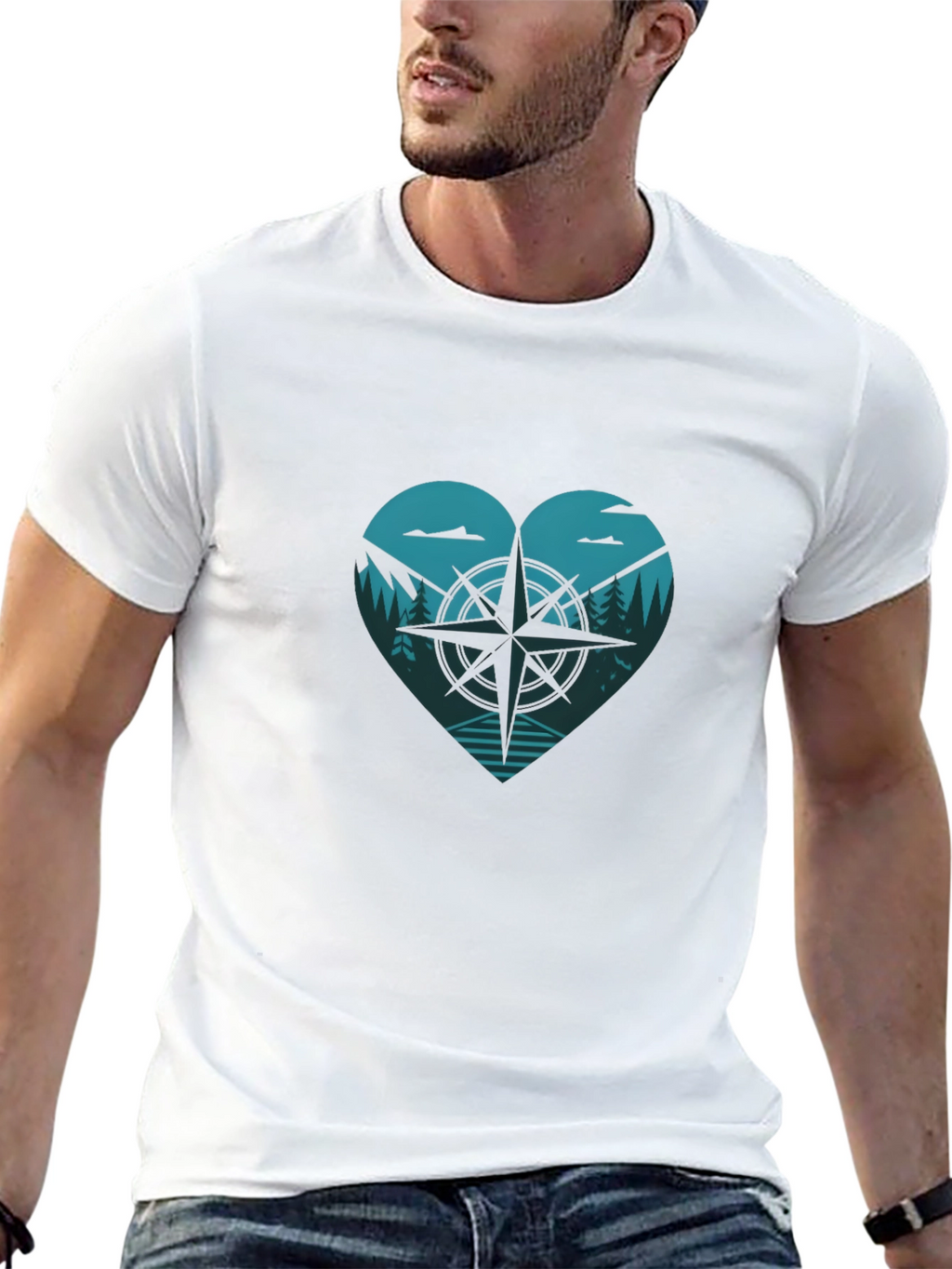 Compass Heart T-Shirt - Adventure Awaits!