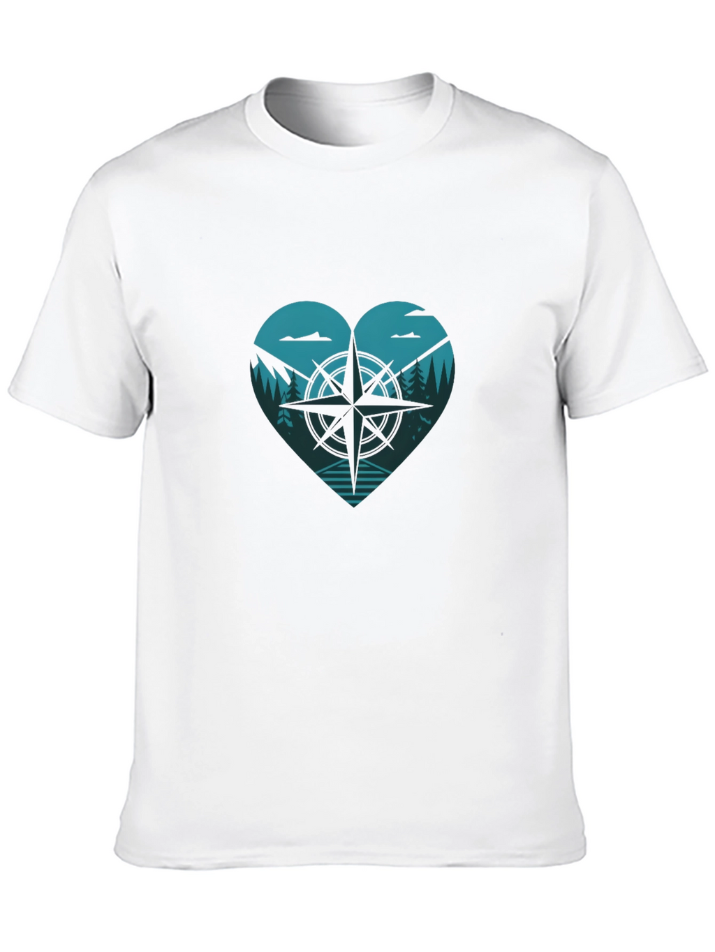 Compass Heart T-Shirt - Adventure Awaits!