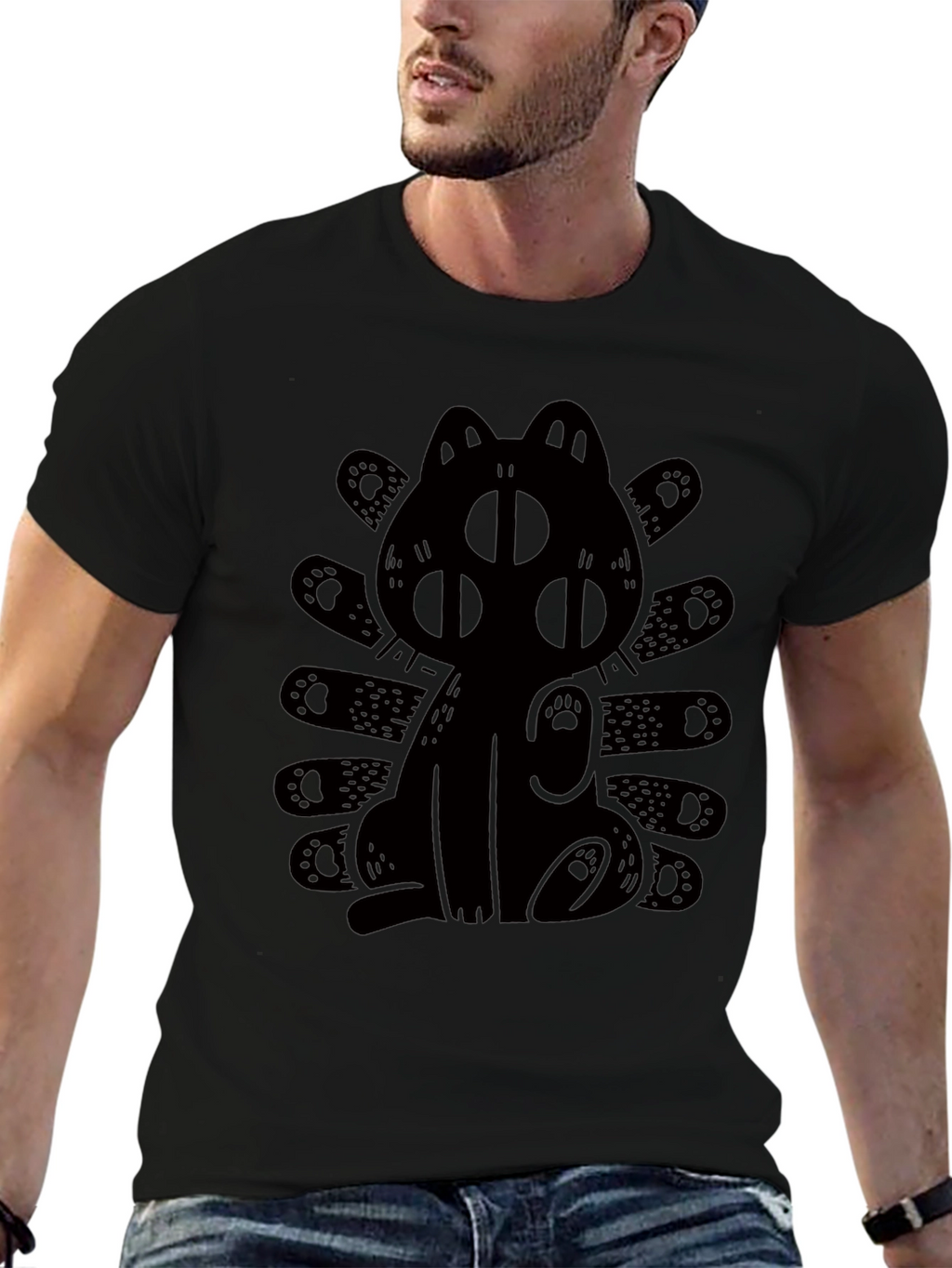 Three-Eyed Cat Graphic T-Shirt