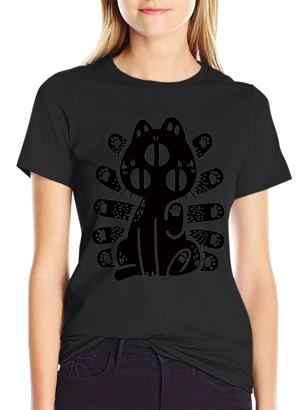 Three-Eyed Cat Graphic T-Shirt
