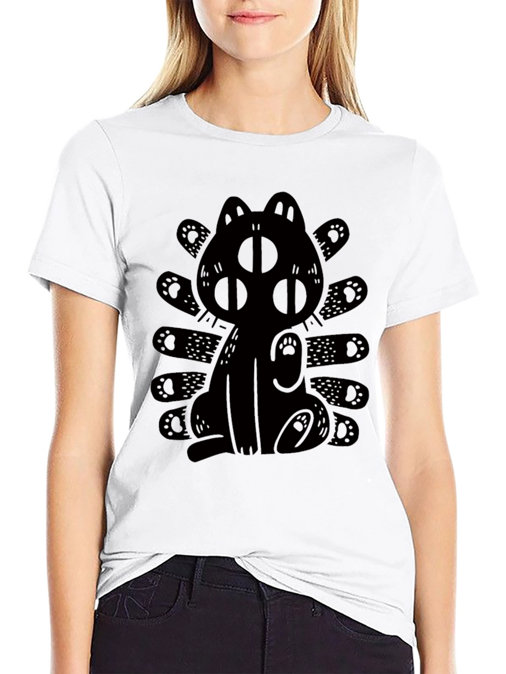 Three-Eyed Cat Graphic T-Shirt