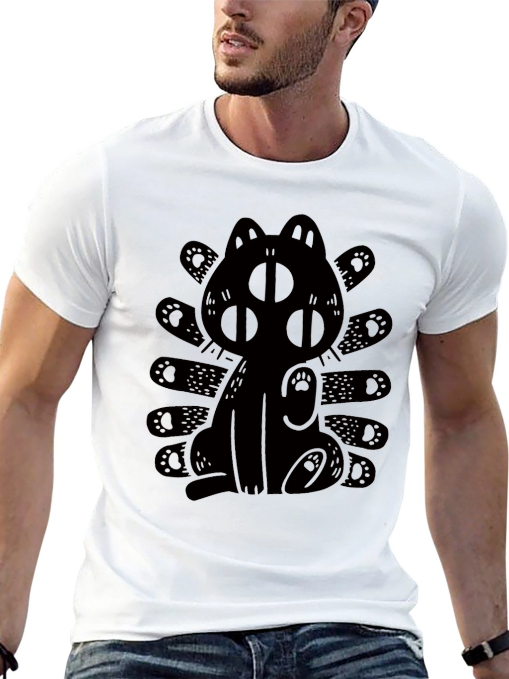 Three-Eyed Cat Graphic T-Shirt