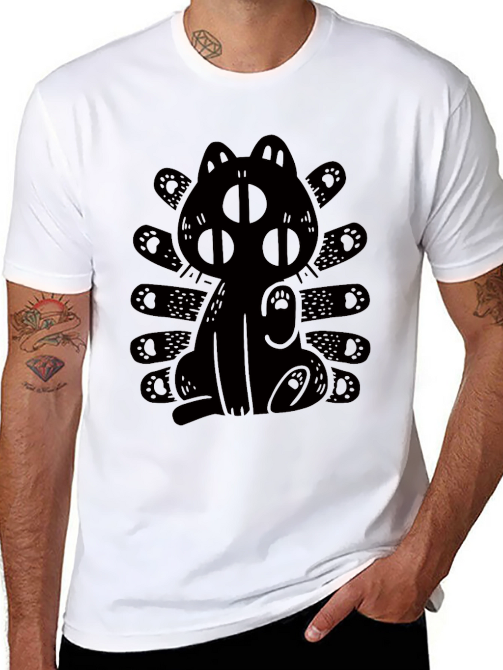 Three-Eyed Cat Graphic T-Shirt