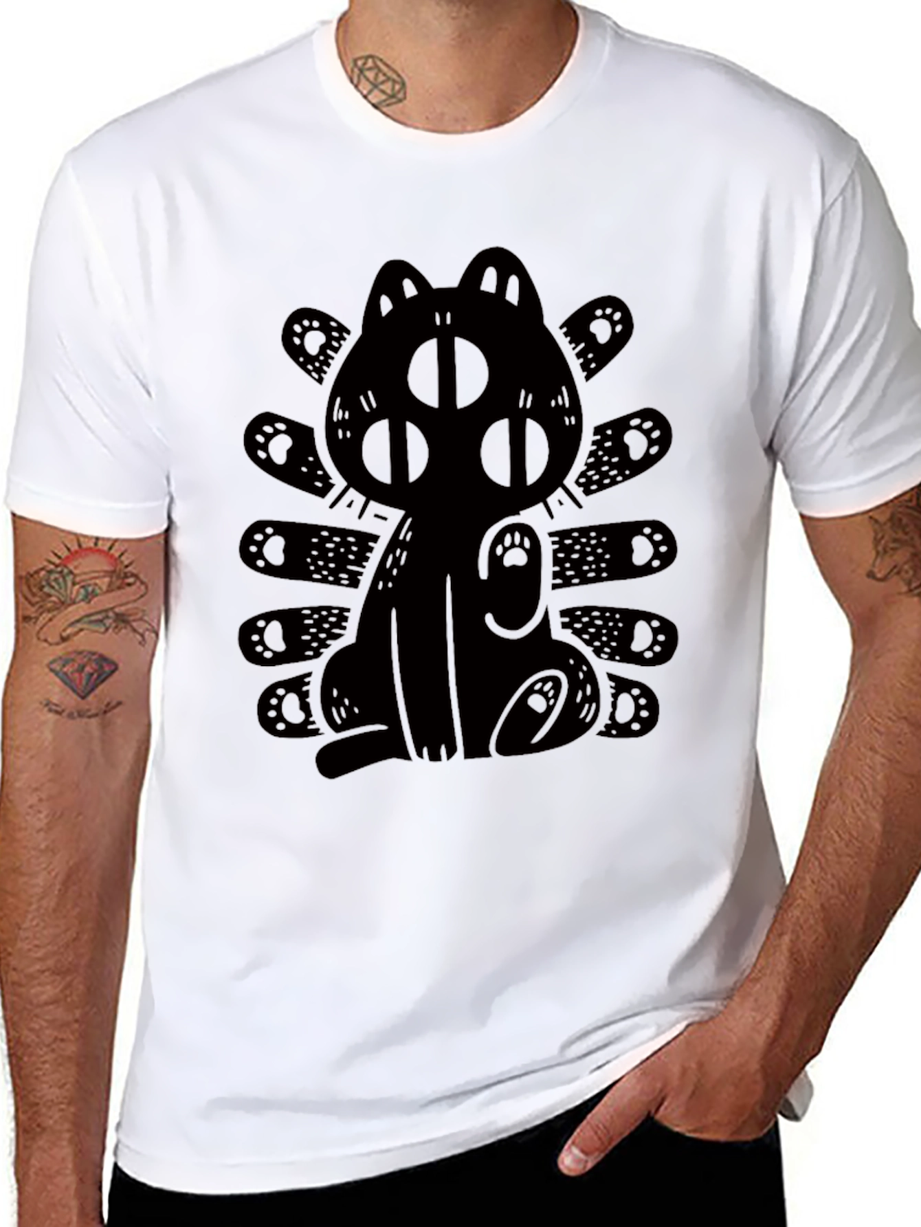 Three-Eyed Cat Graphic T-Shirt