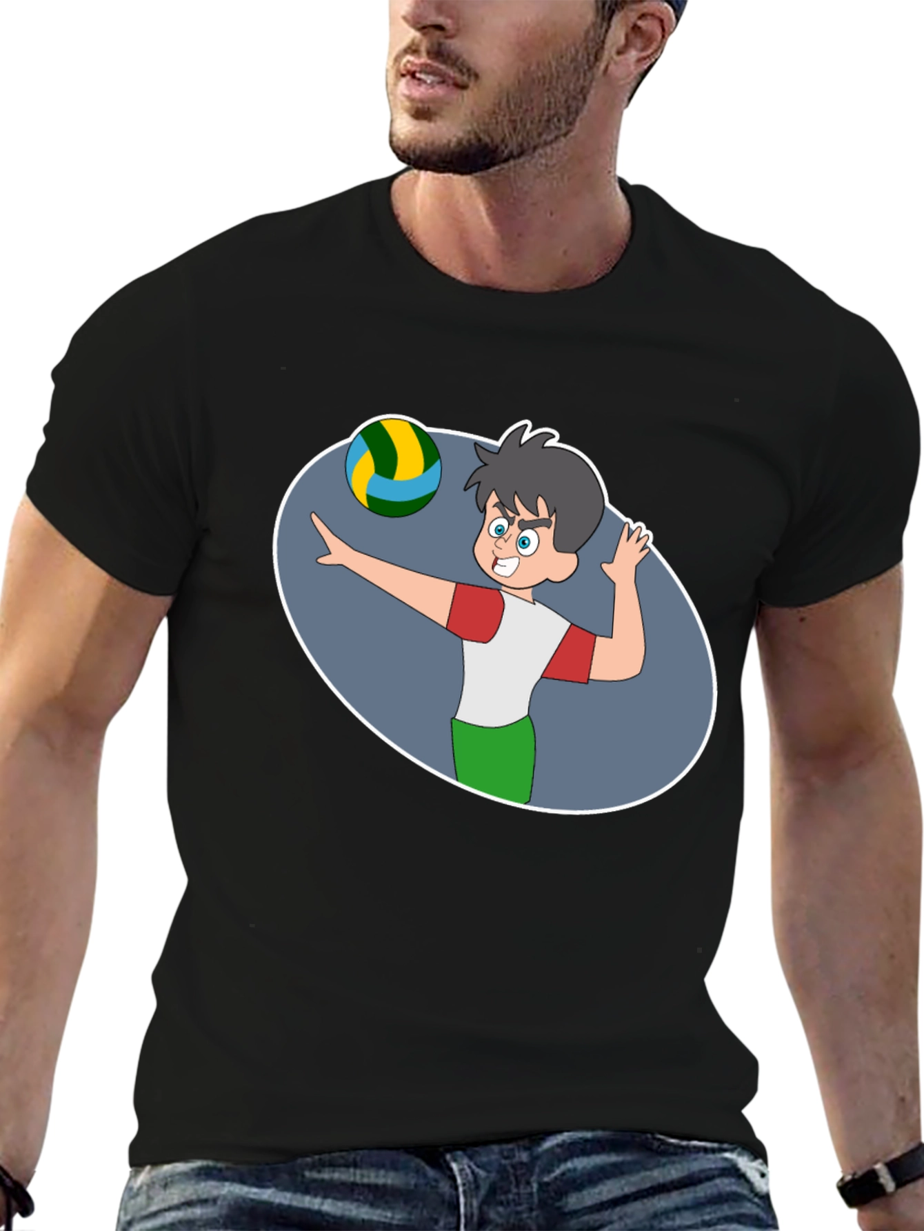 Volleyball Cartoon Graphic T-Shirt