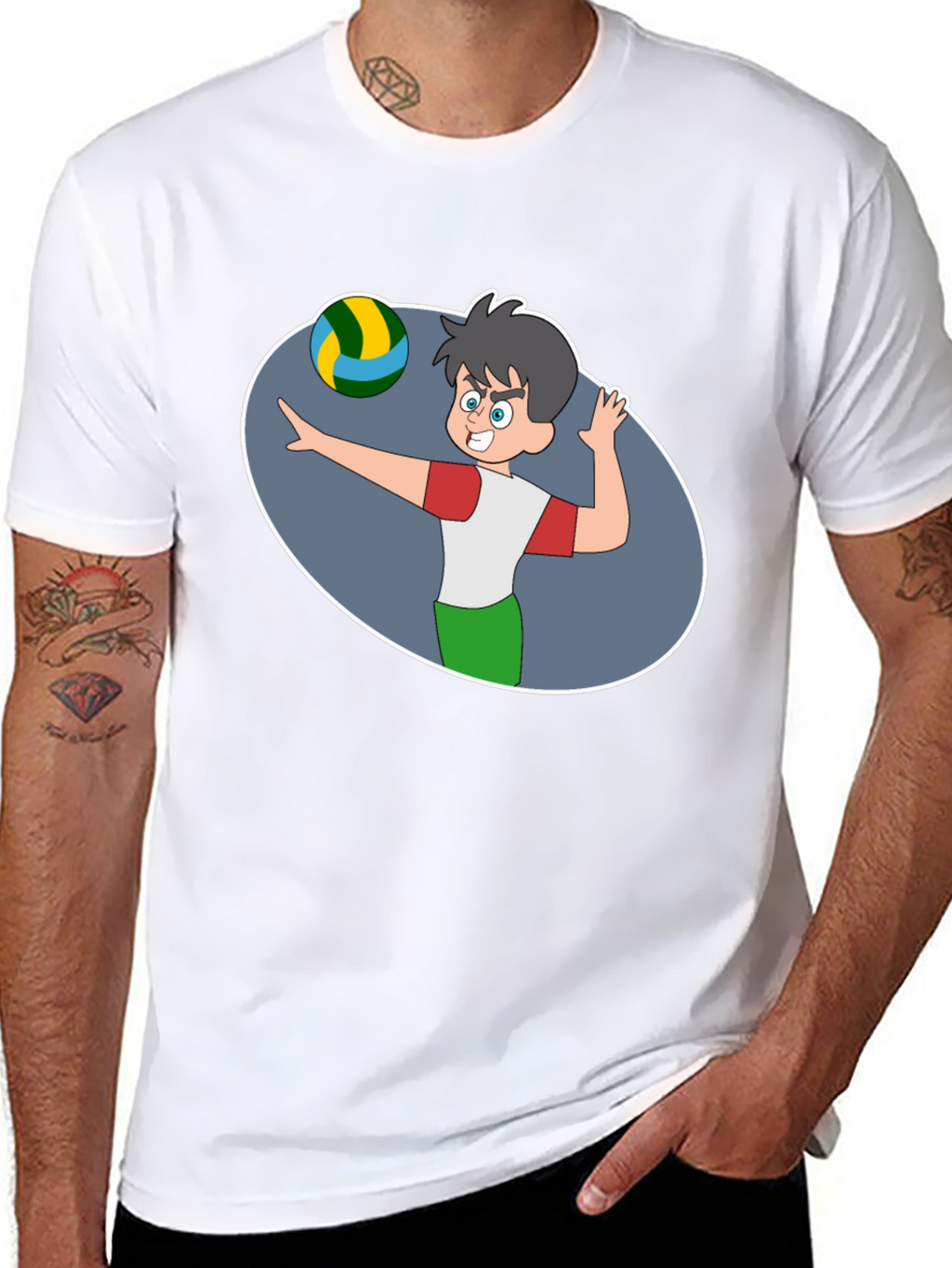 Volleyball Cartoon Graphic T-Shirt