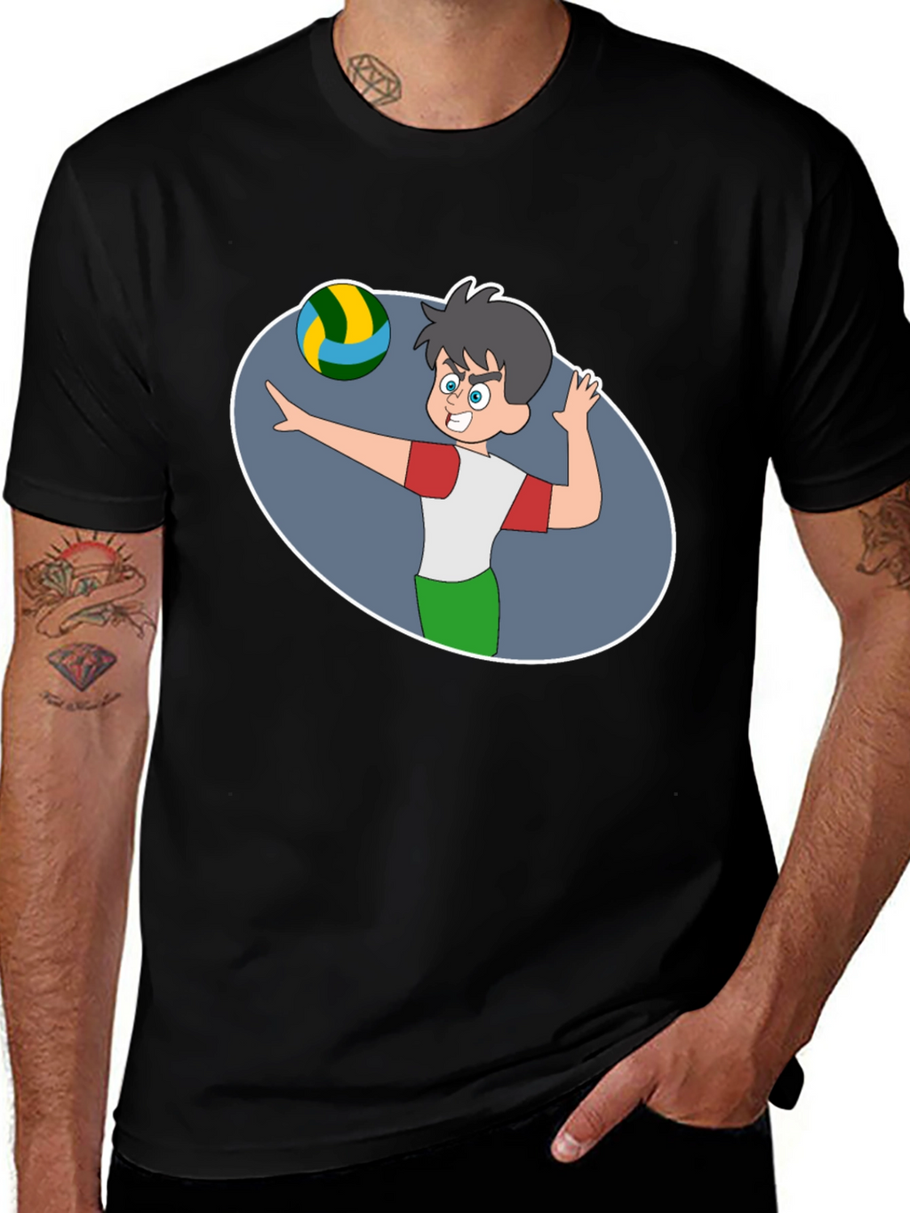 Volleyball Cartoon Graphic T-Shirt