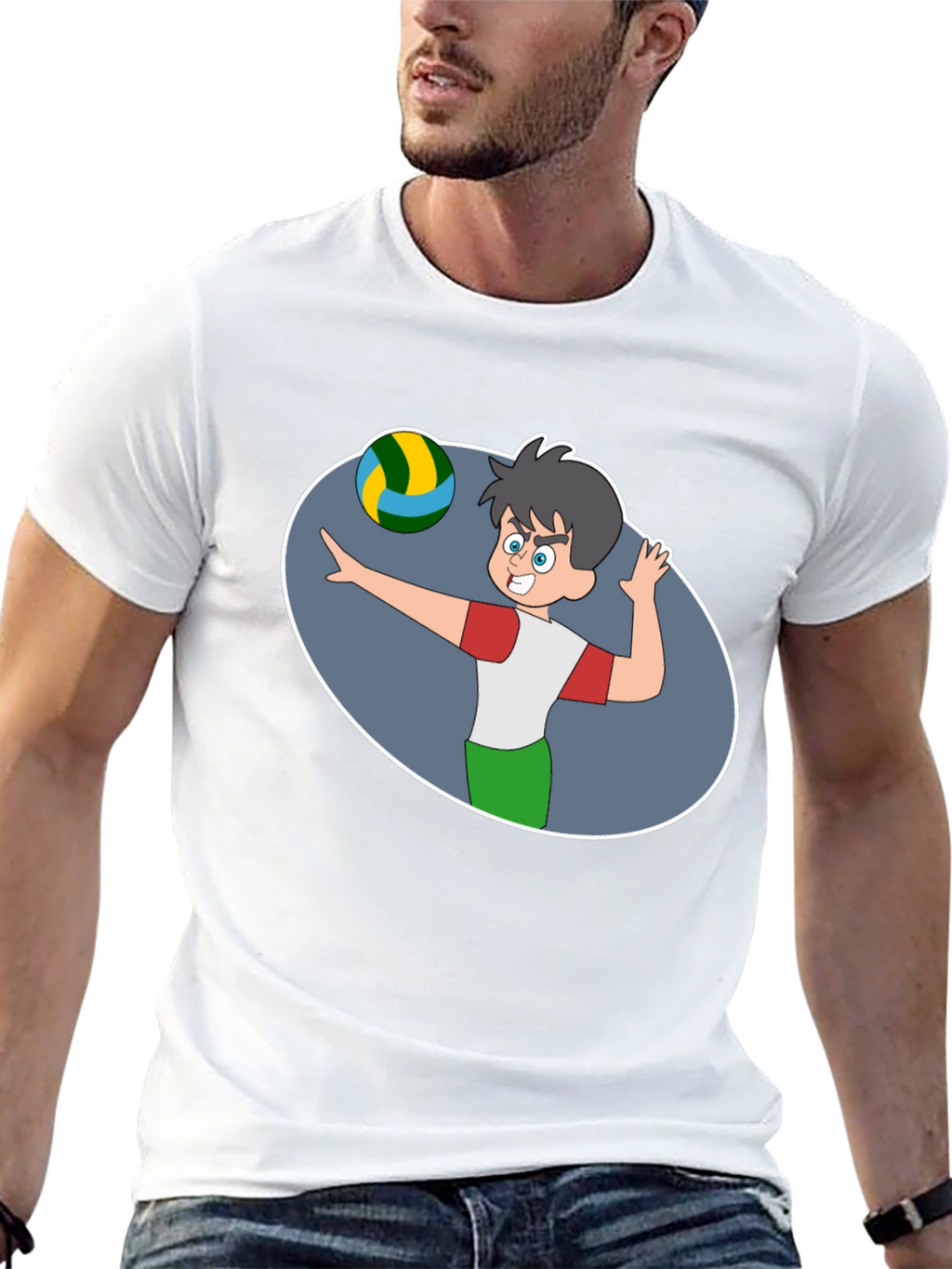 Volleyball Cartoon Graphic T-Shirt