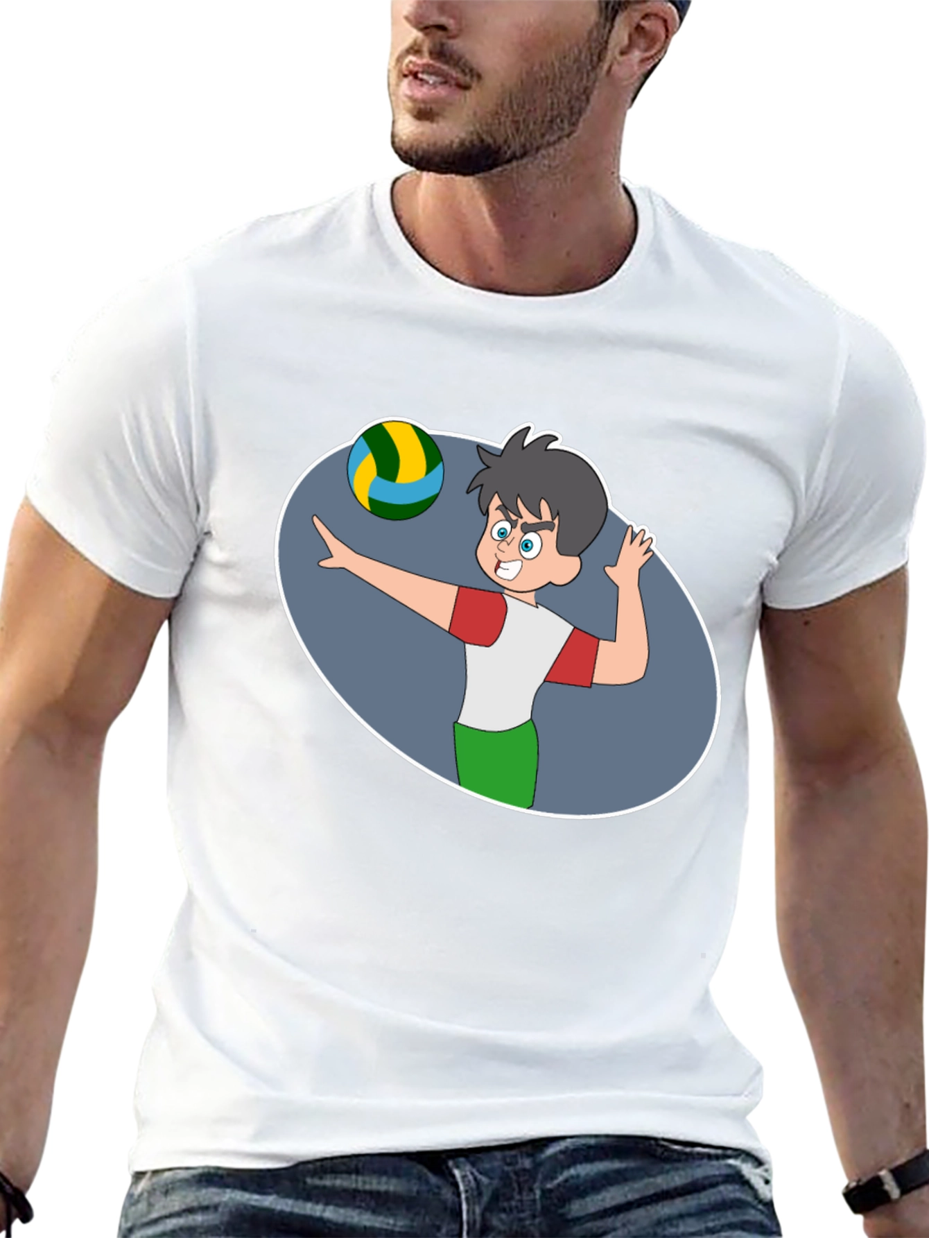 Volleyball Cartoon Graphic T-Shirt