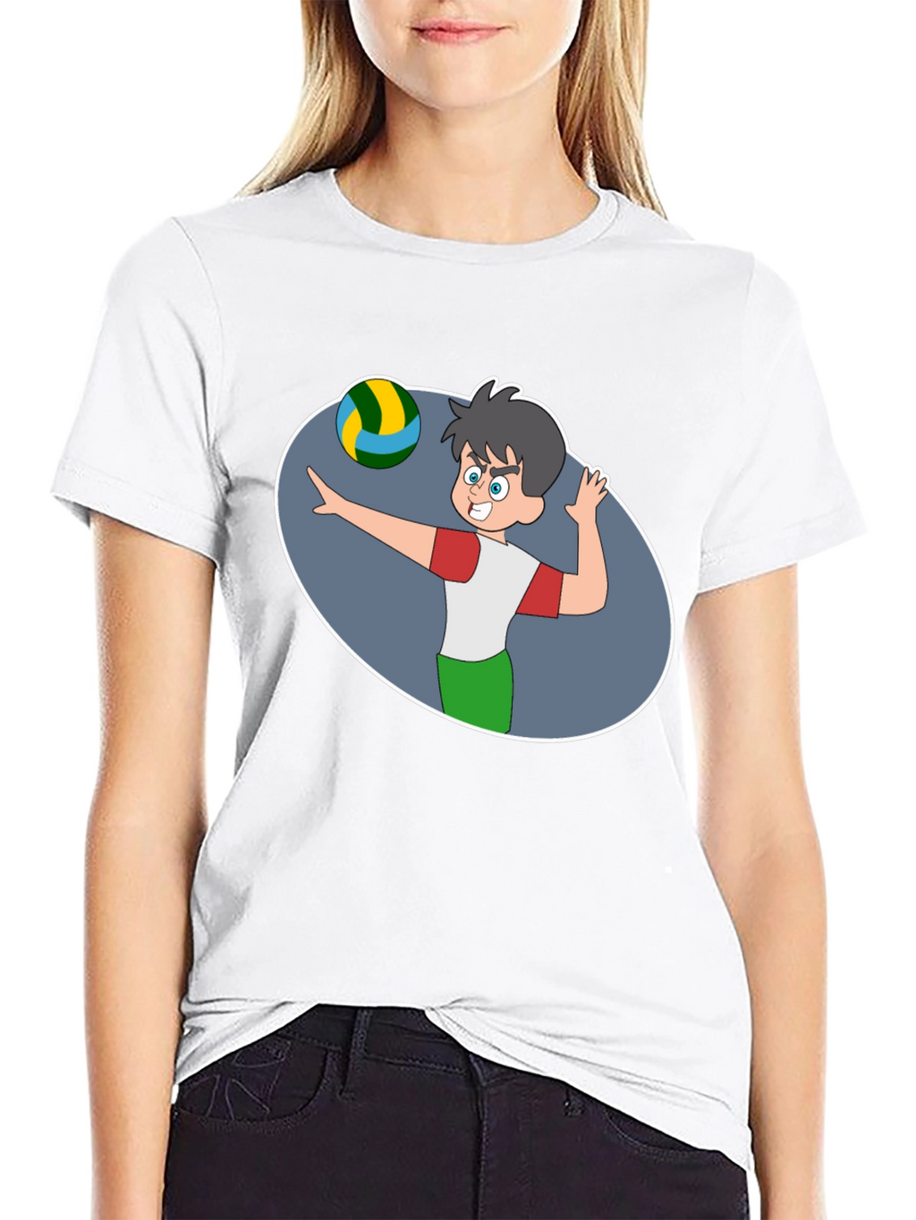 Volleyball Cartoon Graphic T-Shirt