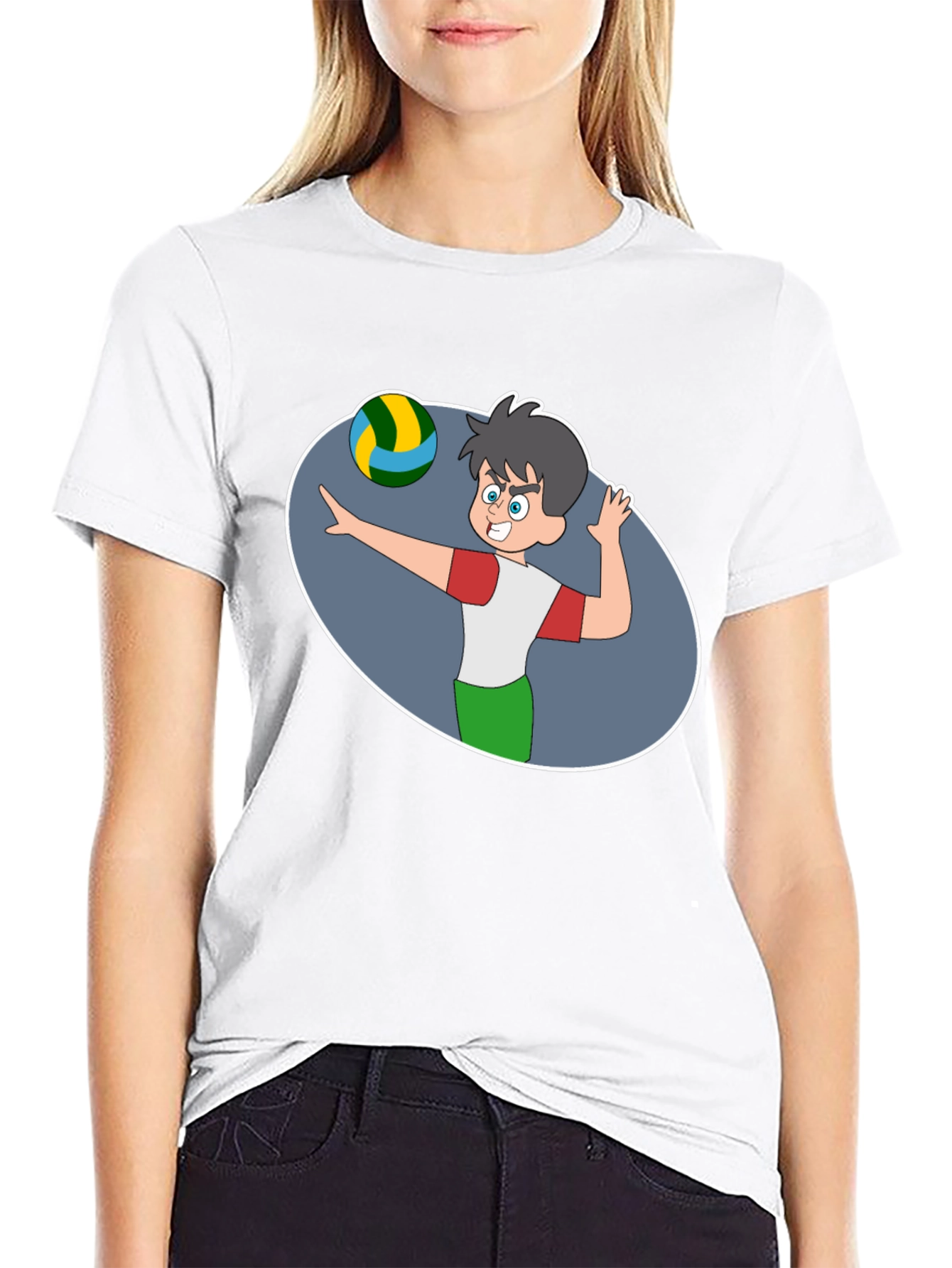 Volleyball Cartoon Graphic T-Shirt