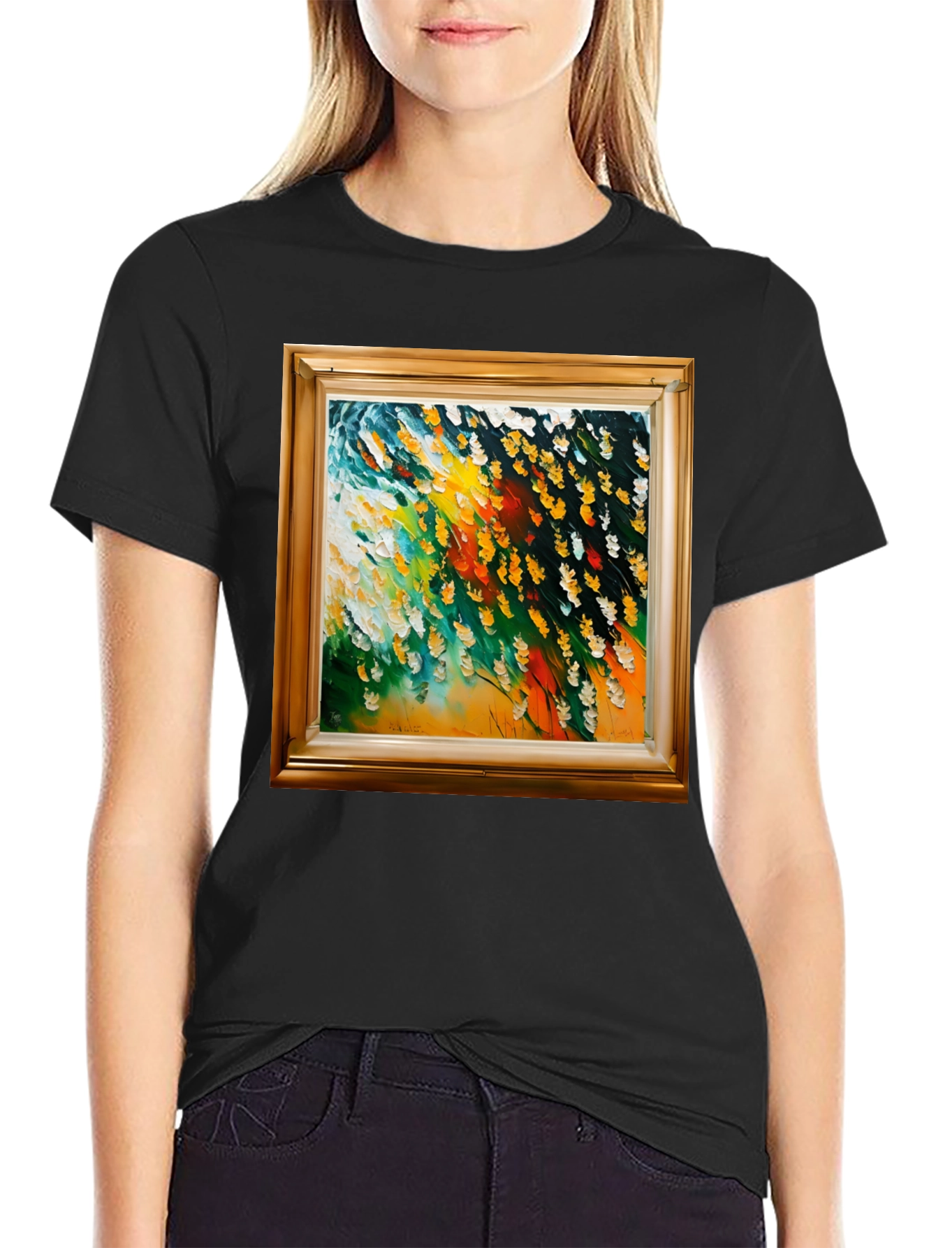 Framed Art Graphic Tee - Contemporary Style