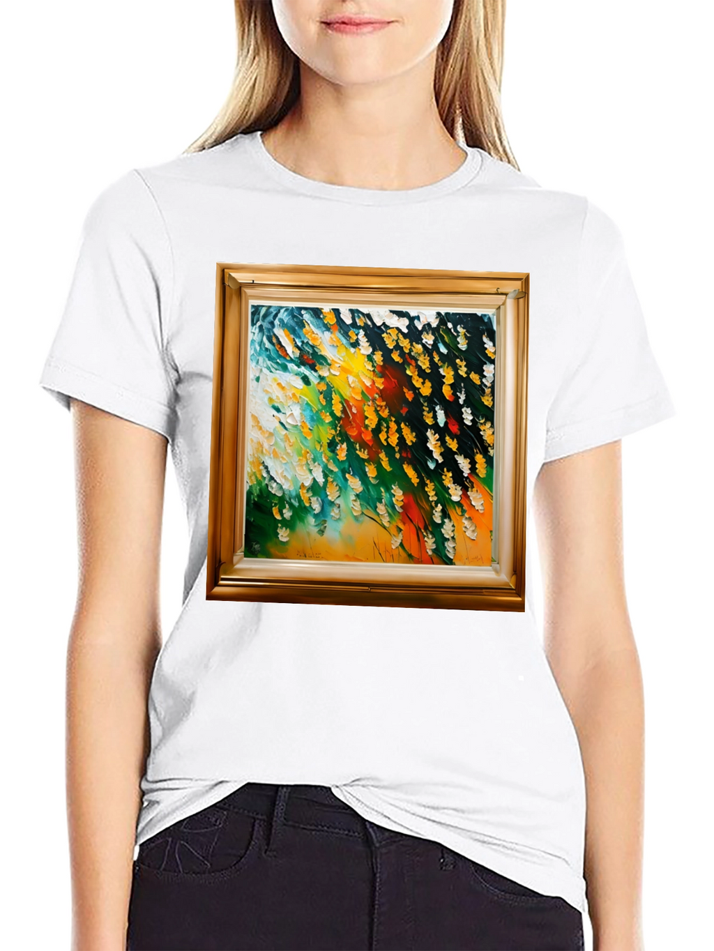 Framed Art Graphic Tee - Contemporary Style