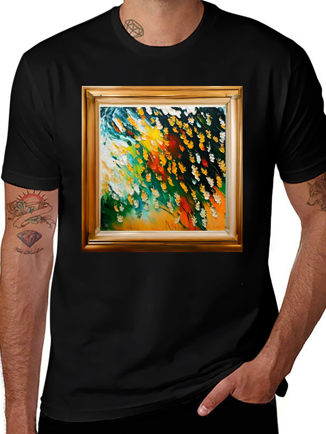 Framed Art Graphic Tee - Contemporary Style