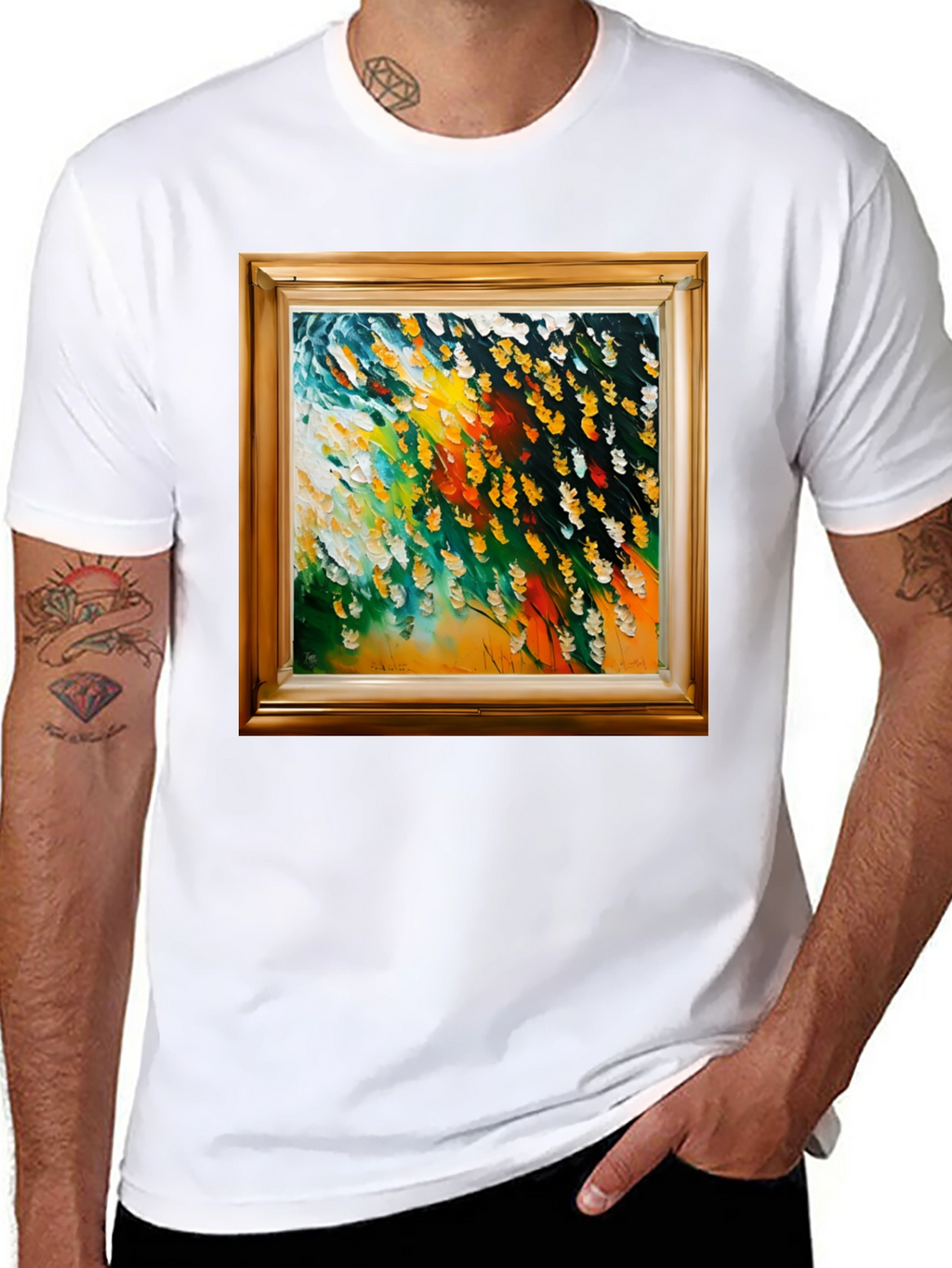 Framed Art Graphic Tee - Contemporary Style