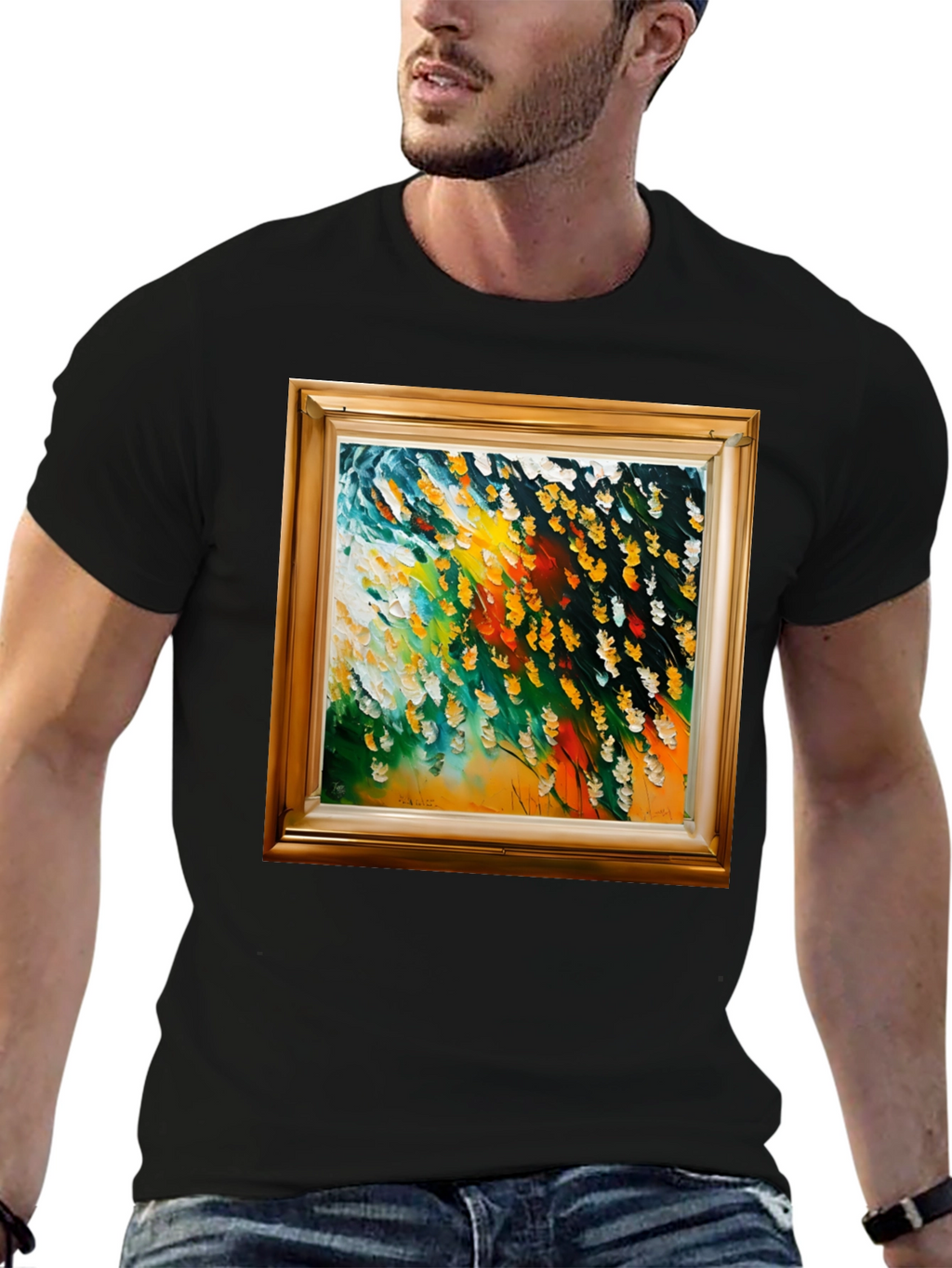 Framed Art Graphic Tee - Contemporary Style