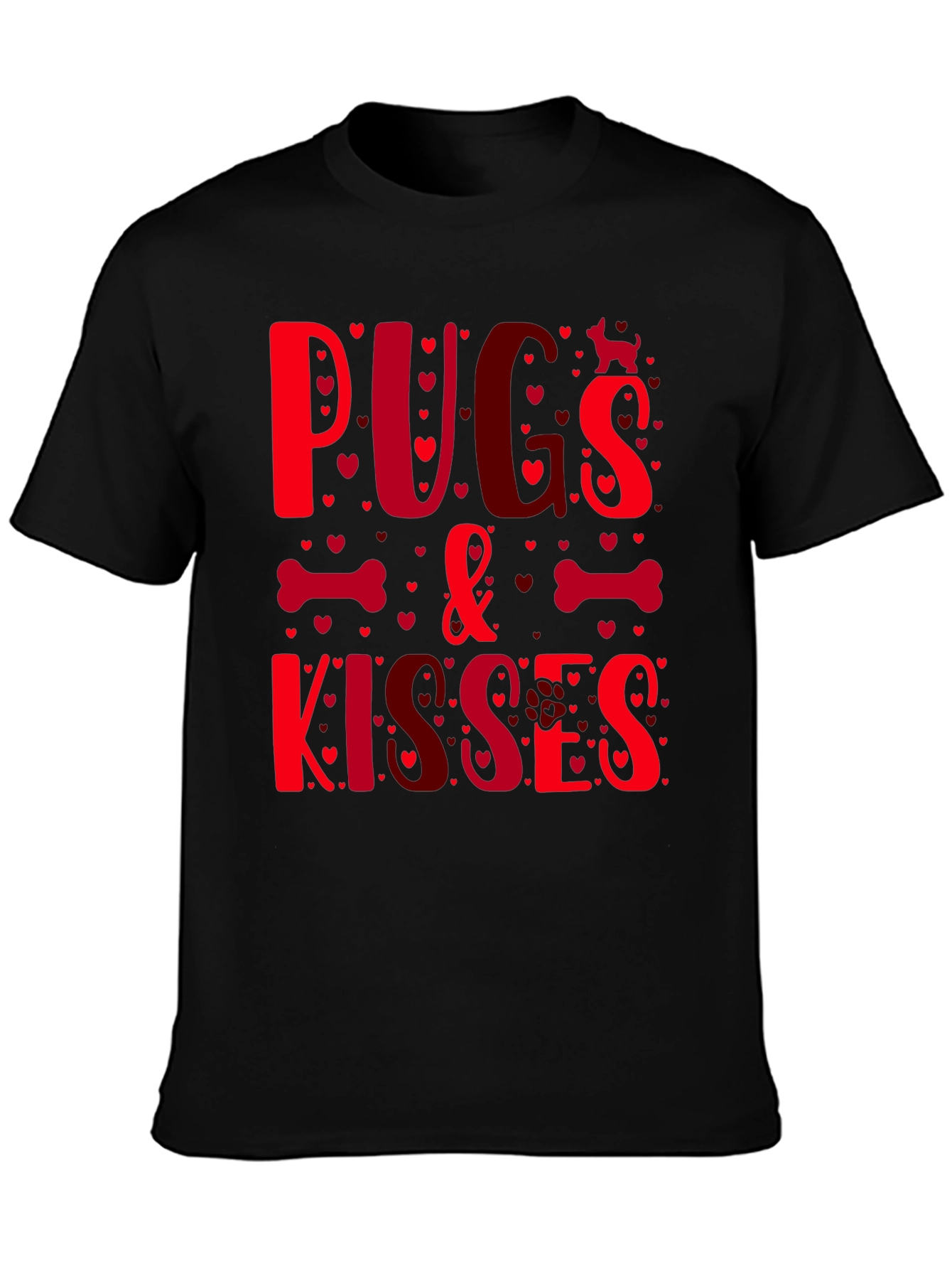 Pugs & Kisses T-Shirt - Valentines Day Dog Lover Gift