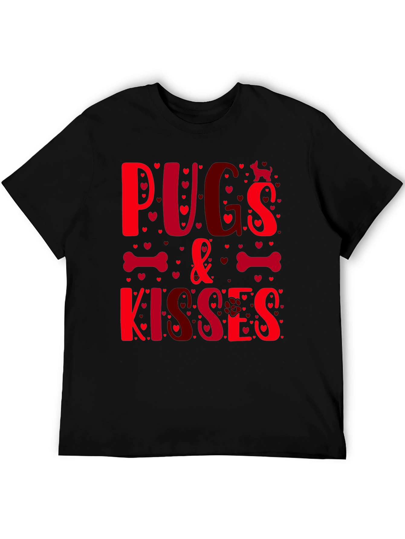 Pugs & Kisses T-Shirt - Valentines Day Dog Lover Gift