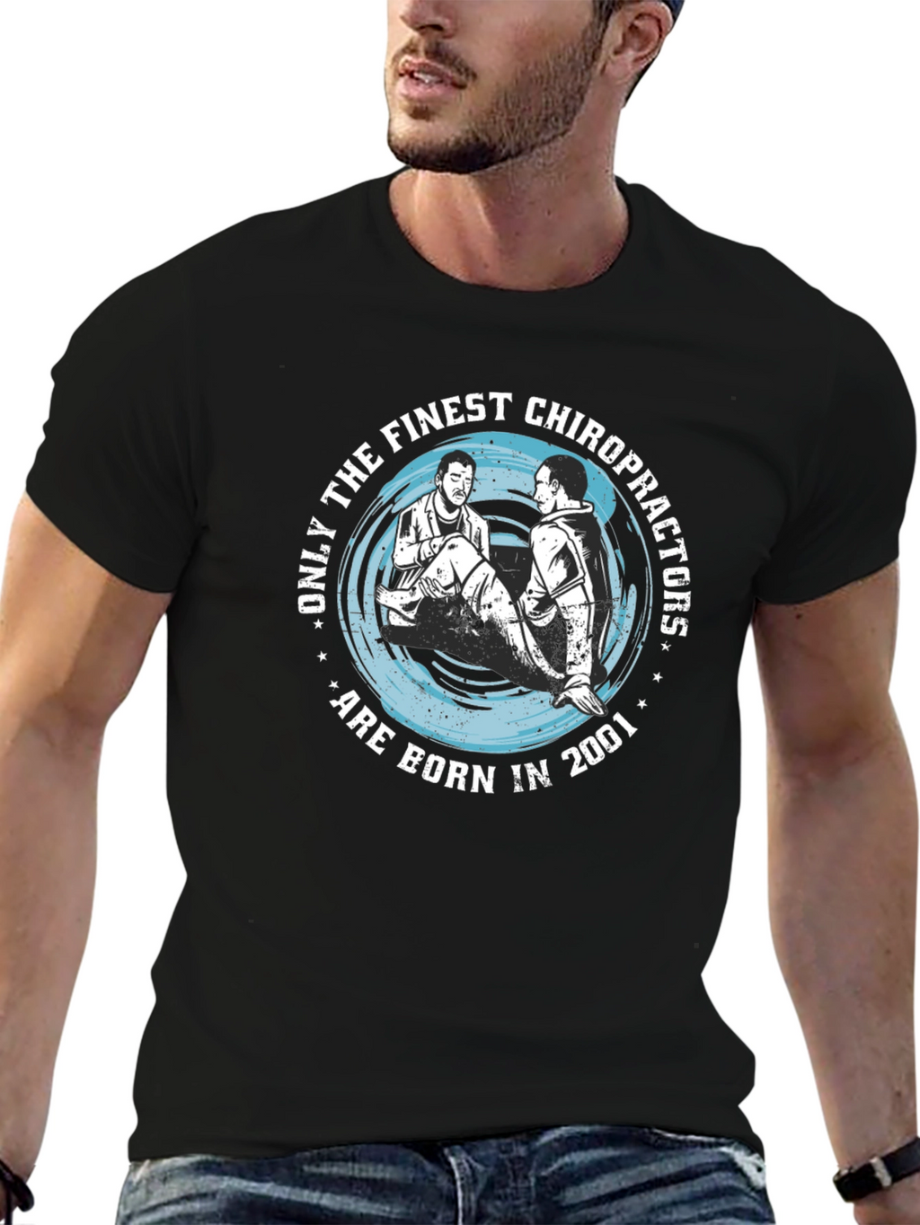 Chiropractor Born in 2001 Black T-Shirt