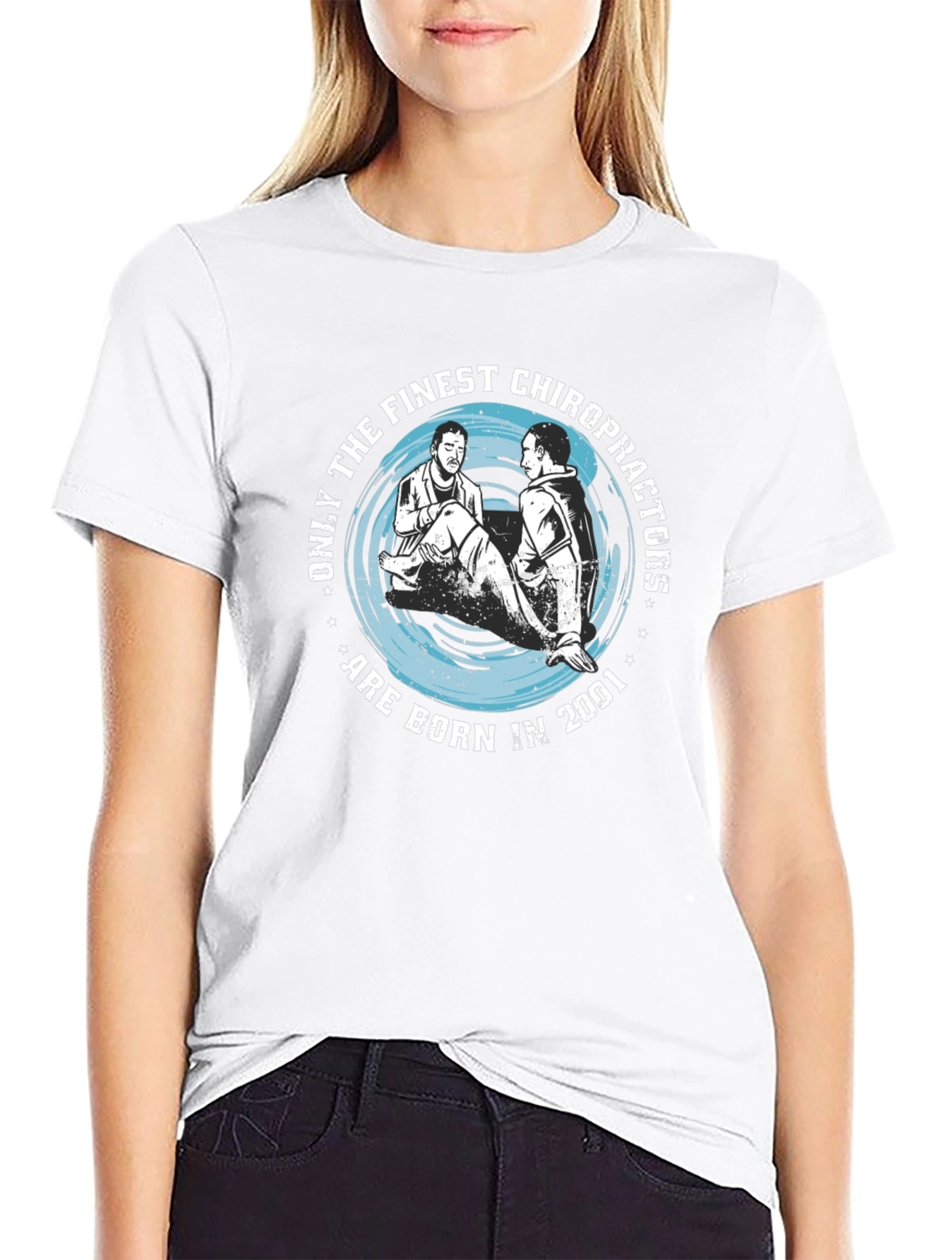 Chiropractor Born in 2001 Black T-Shirt
