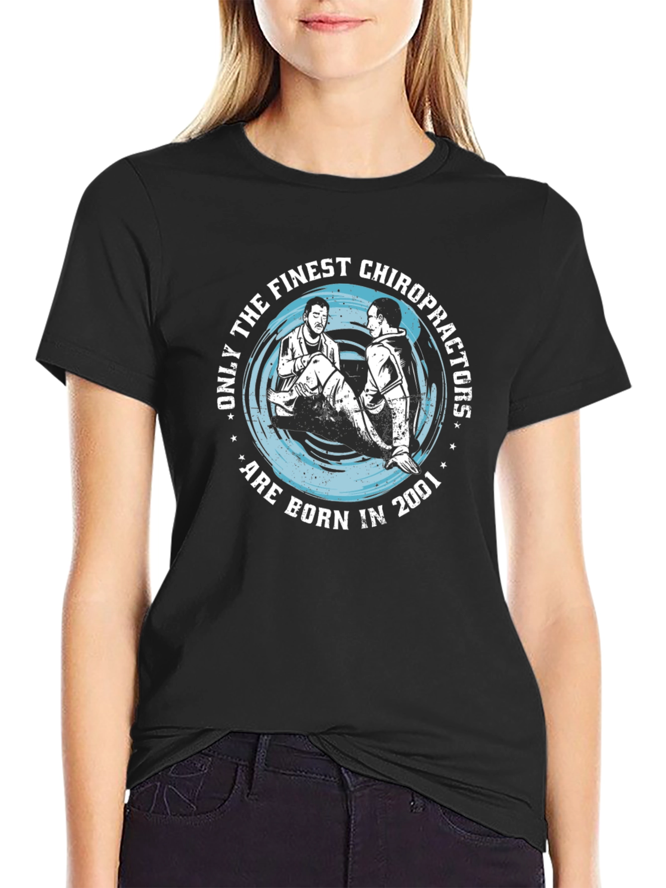 Chiropractor Born in 2001 Black T-Shirt