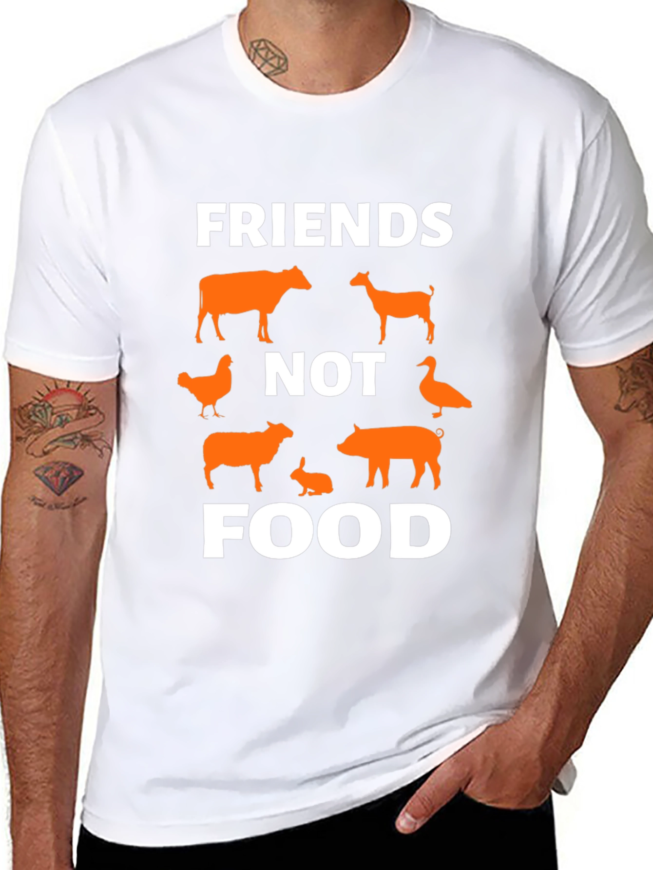 Vegan Friends Not Food Graphic Tee