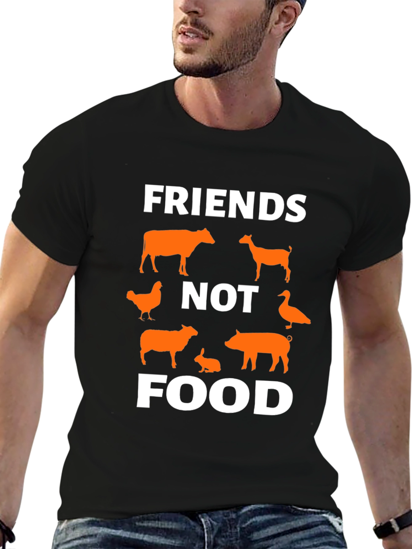 Vegan Friends Not Food Graphic Tee