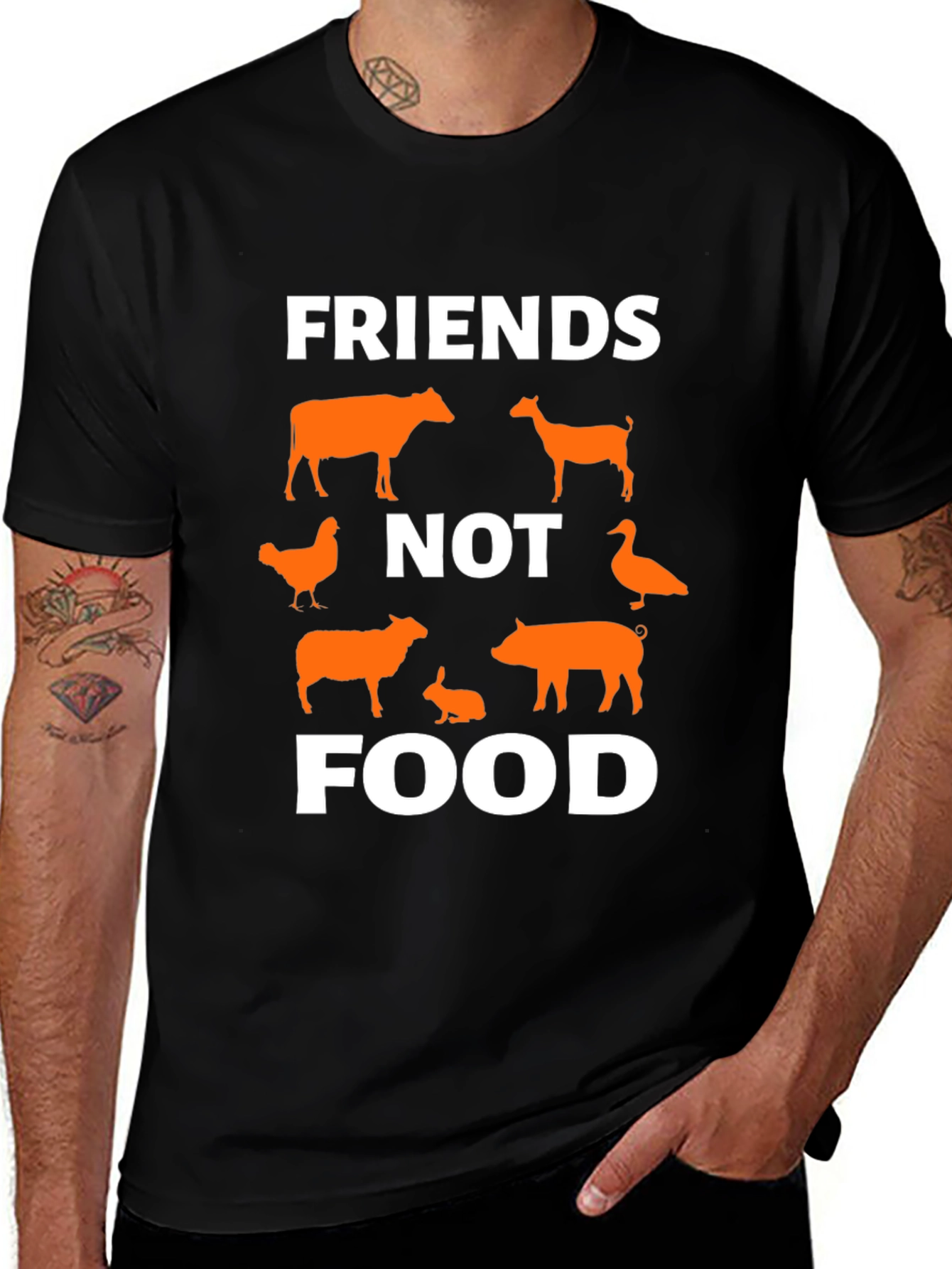 Vegan Friends Not Food Graphic Tee