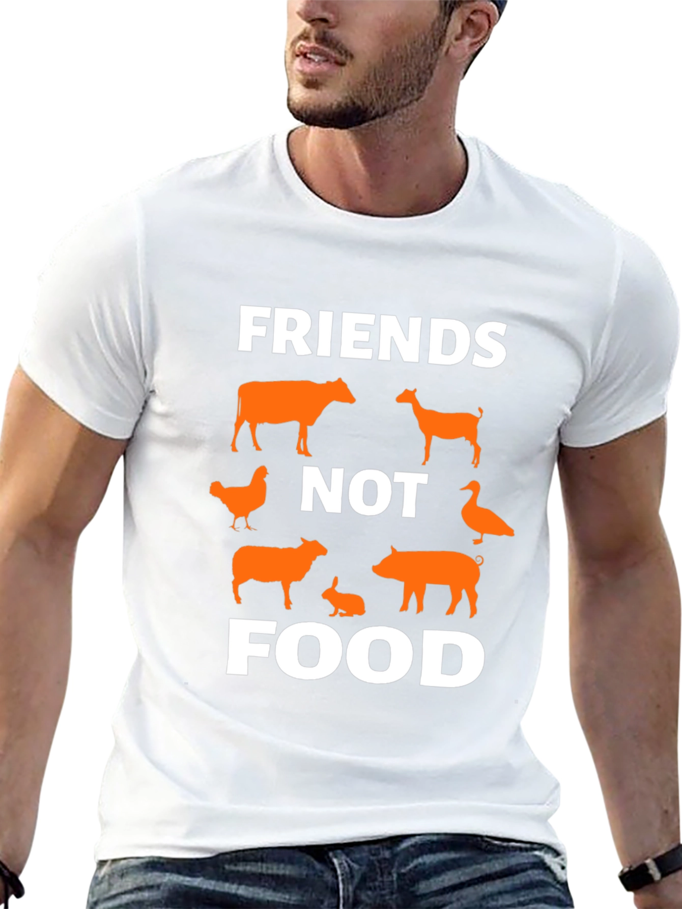 Vegan Friends Not Food Graphic Tee
