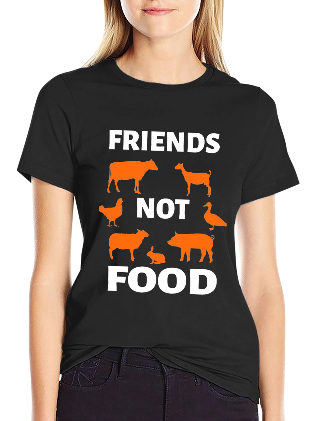 Vegan Friends Not Food Graphic Tee