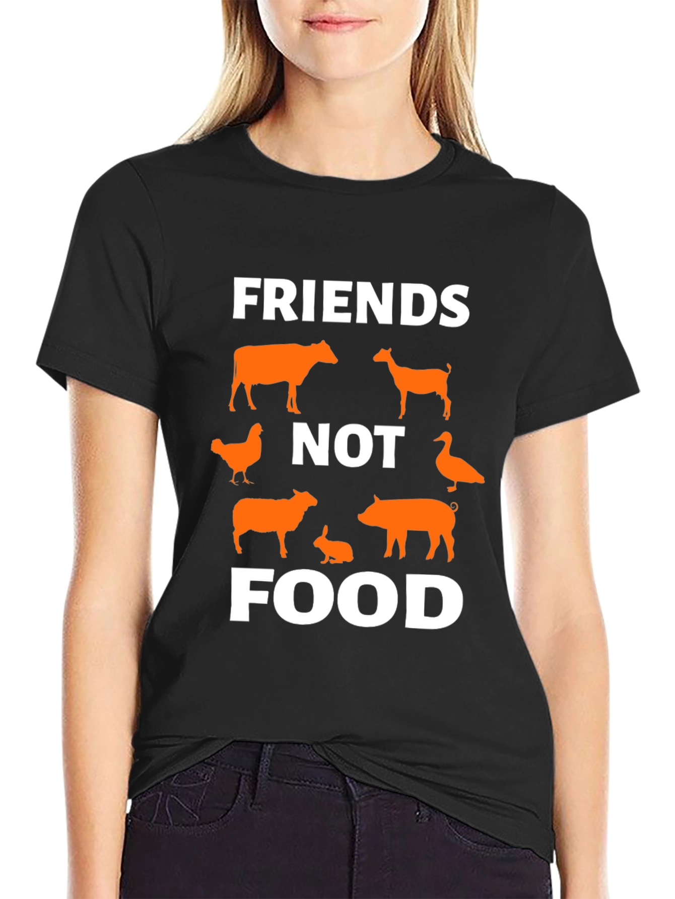 Vegan Friends Not Food Graphic Tee