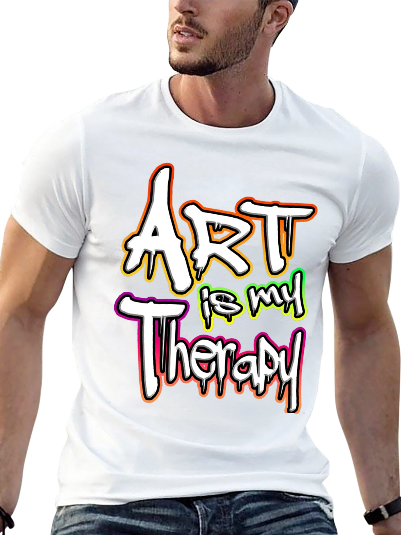 Art is My Therapy Graphic Tee - Black T-Shirt