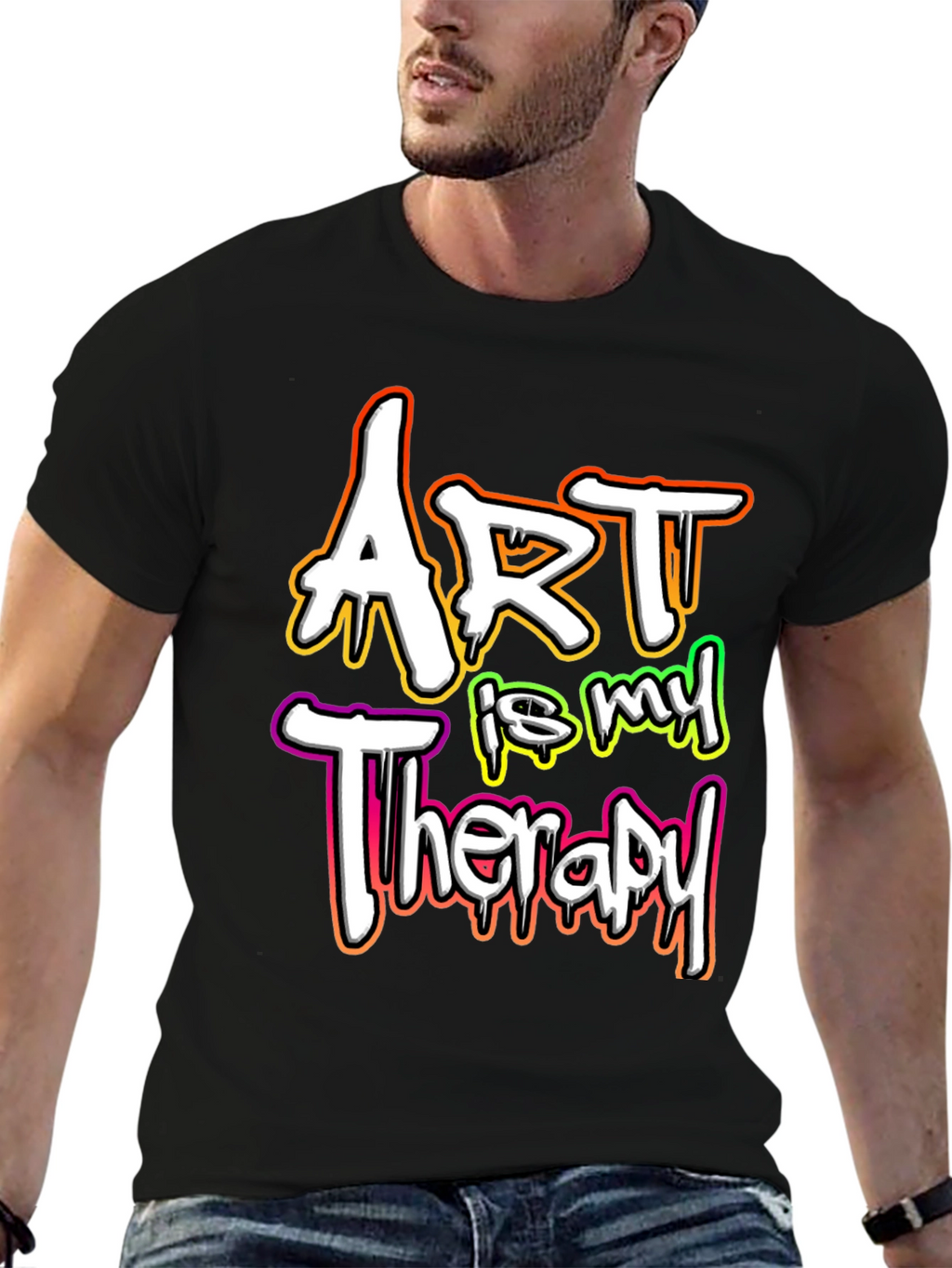 Art is My Therapy Graphic Tee - Black T-Shirt