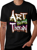 Art is My Therapy Graphic Tee - Black T-Shirt