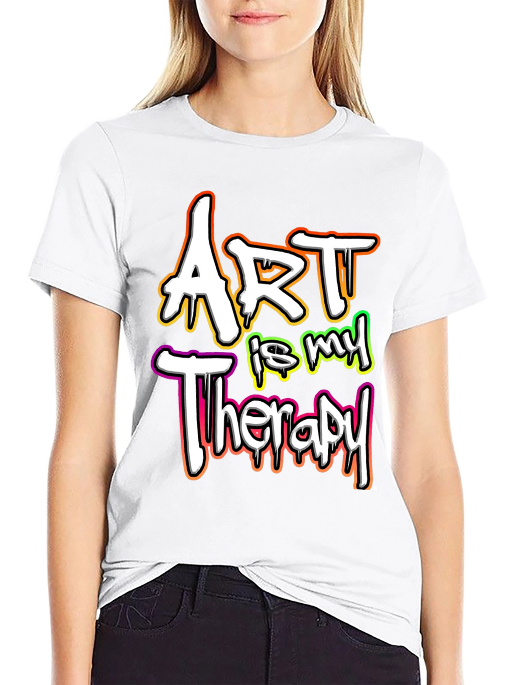 Art is My Therapy Graphic Tee - Black T-Shirt