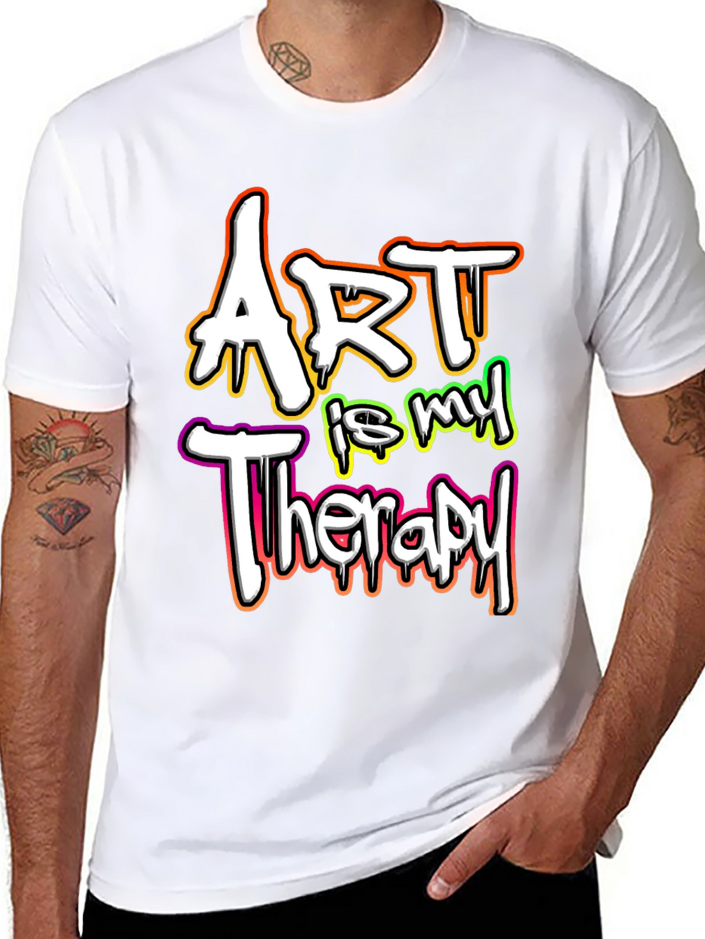 Art is My Therapy Graphic Tee - Black T-Shirt