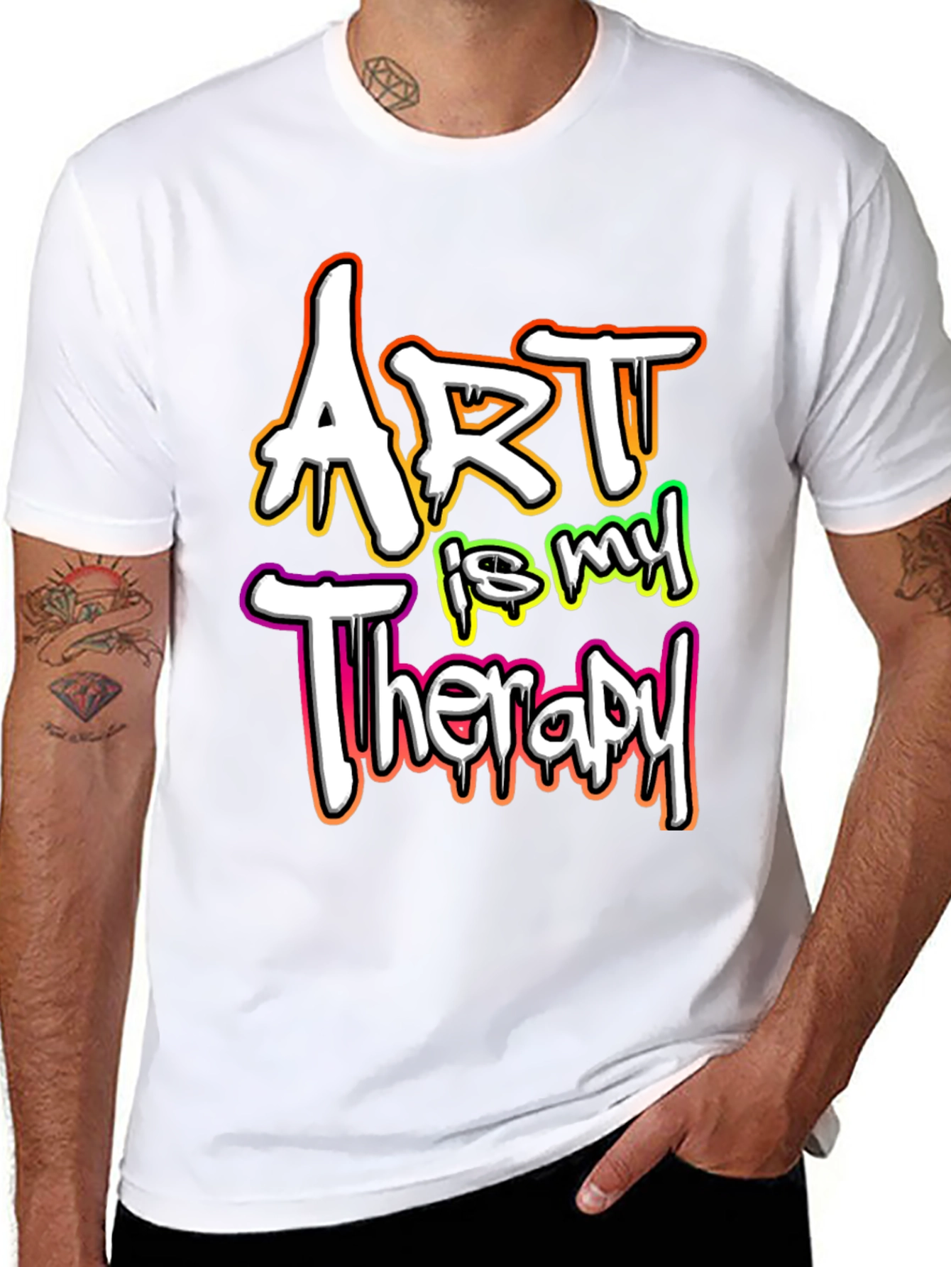 Art is My Therapy Graphic Tee - Black T-Shirt