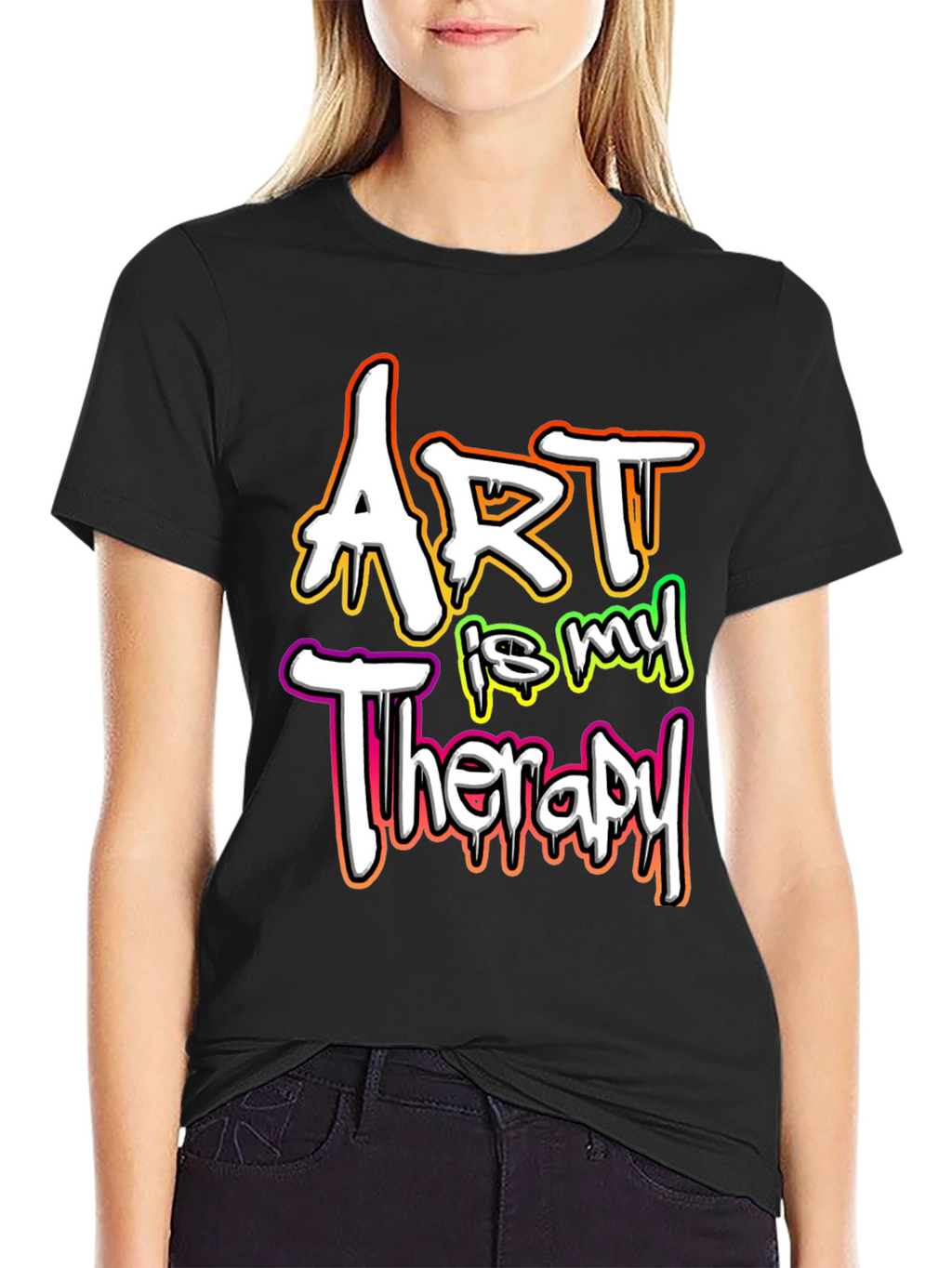 Art is My Therapy Graphic Tee - Black T-Shirt