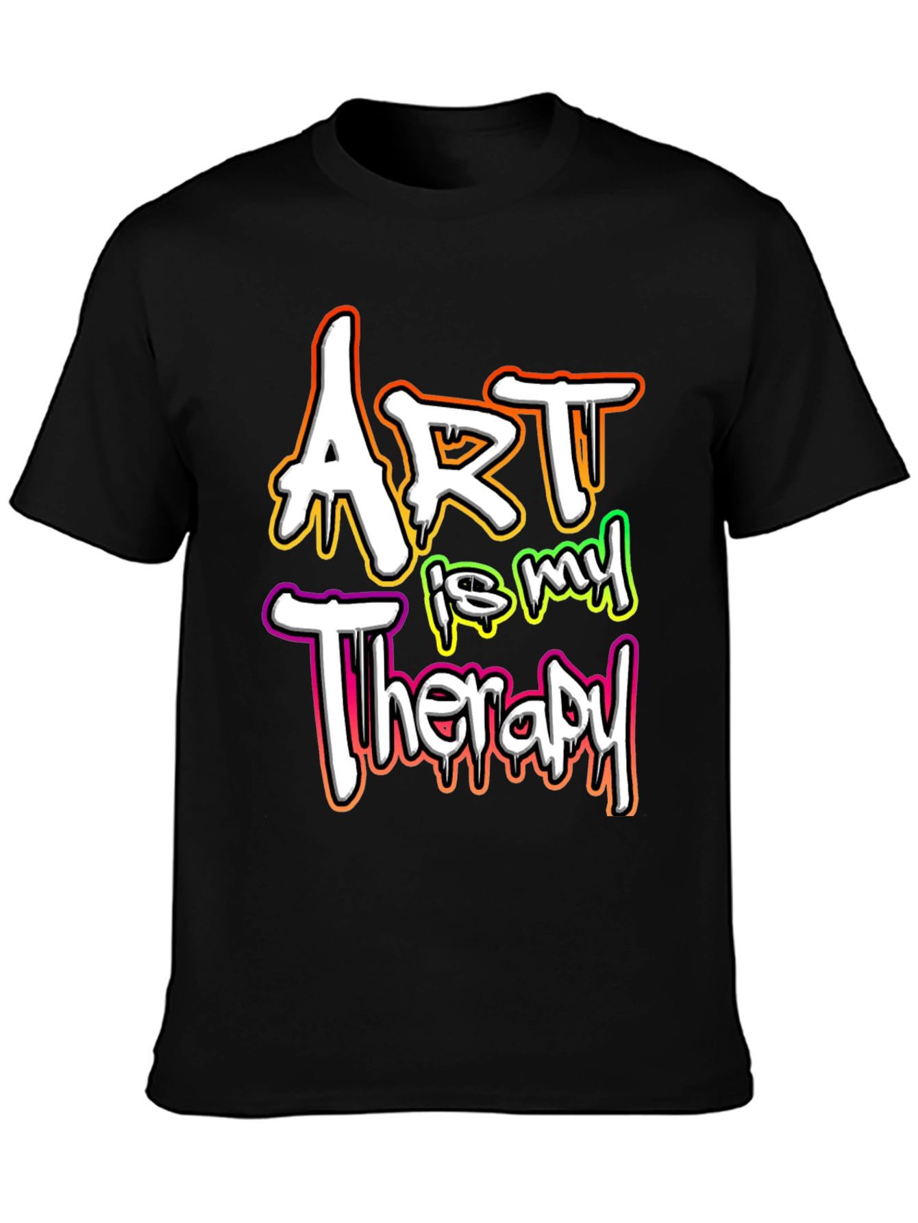 Art is My Therapy Graphic Tee - Black T-Shirt