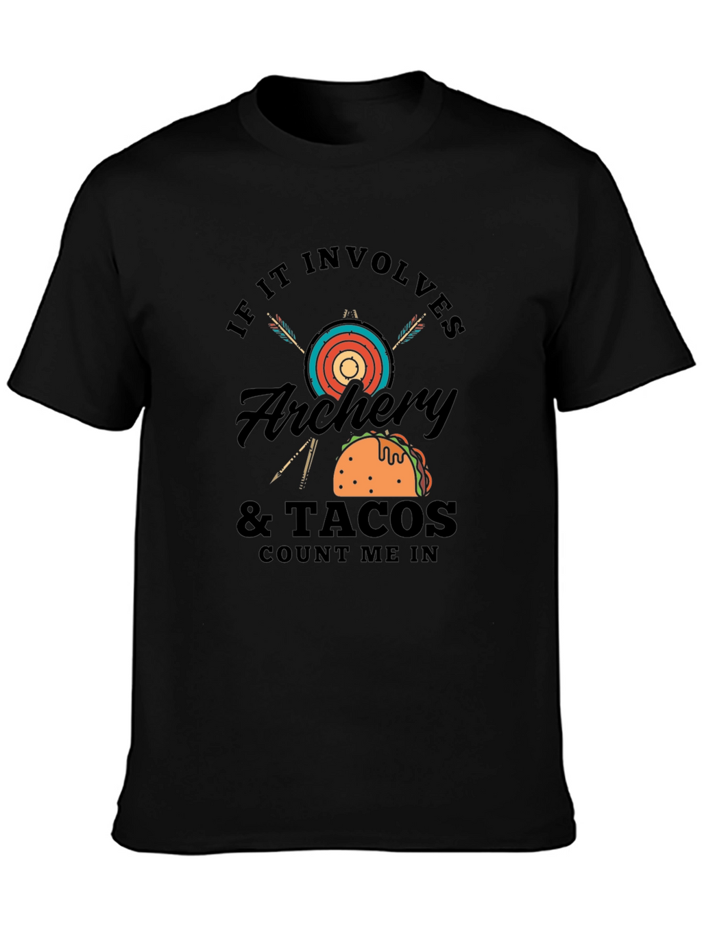 Archery & Tacos Mens Black T-Shirt