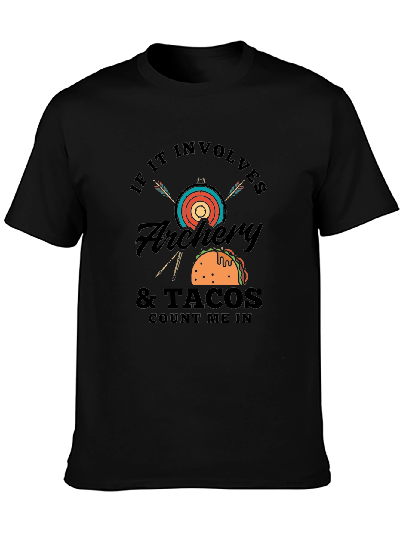 Archery & Tacos Mens Black T-Shirt